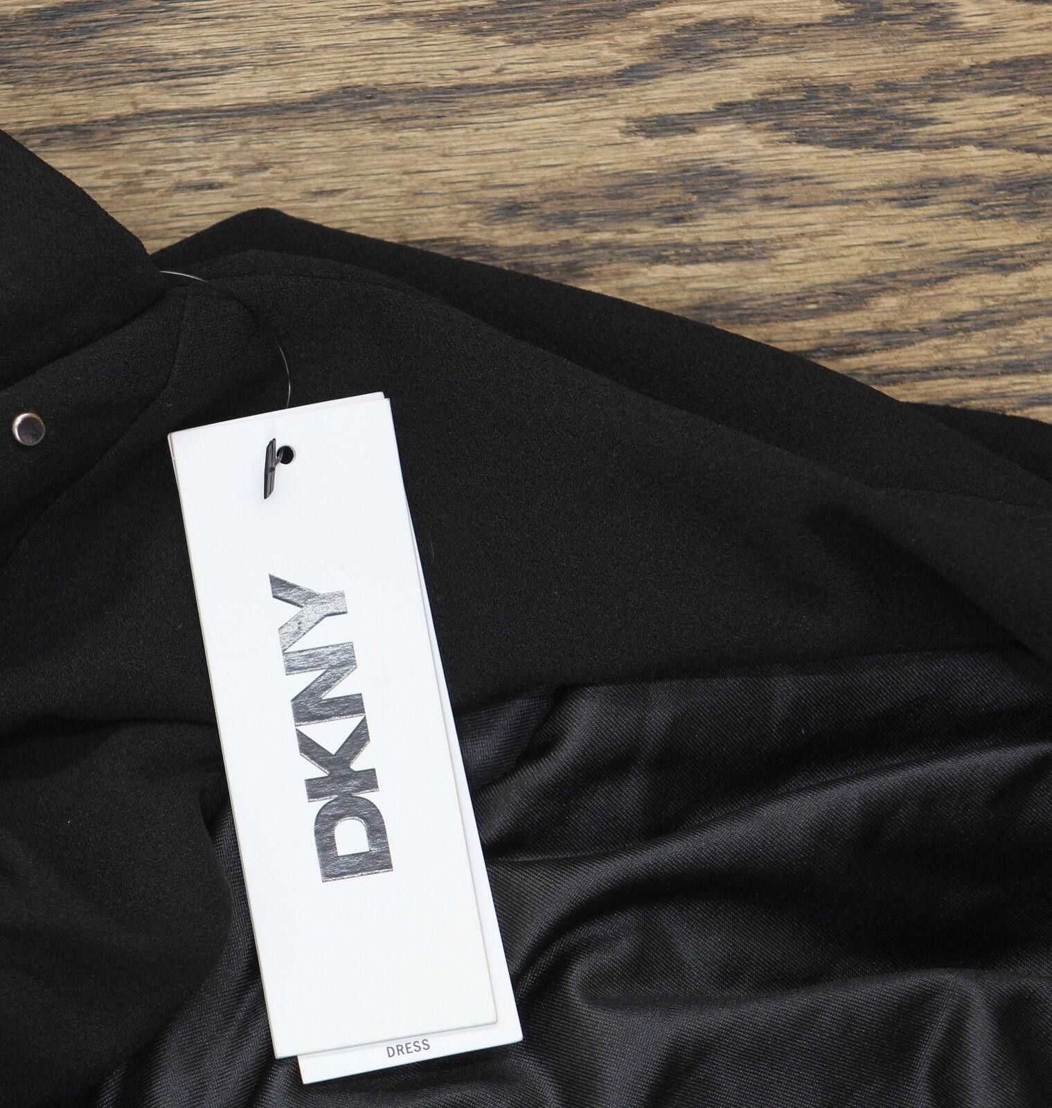 DKNY Nwt Dkny Mixed-media Fit Flare Dress Dd3j1489 Black 12 Size XL / US 12-14 / IT 48-50 - 3 Thumbnail