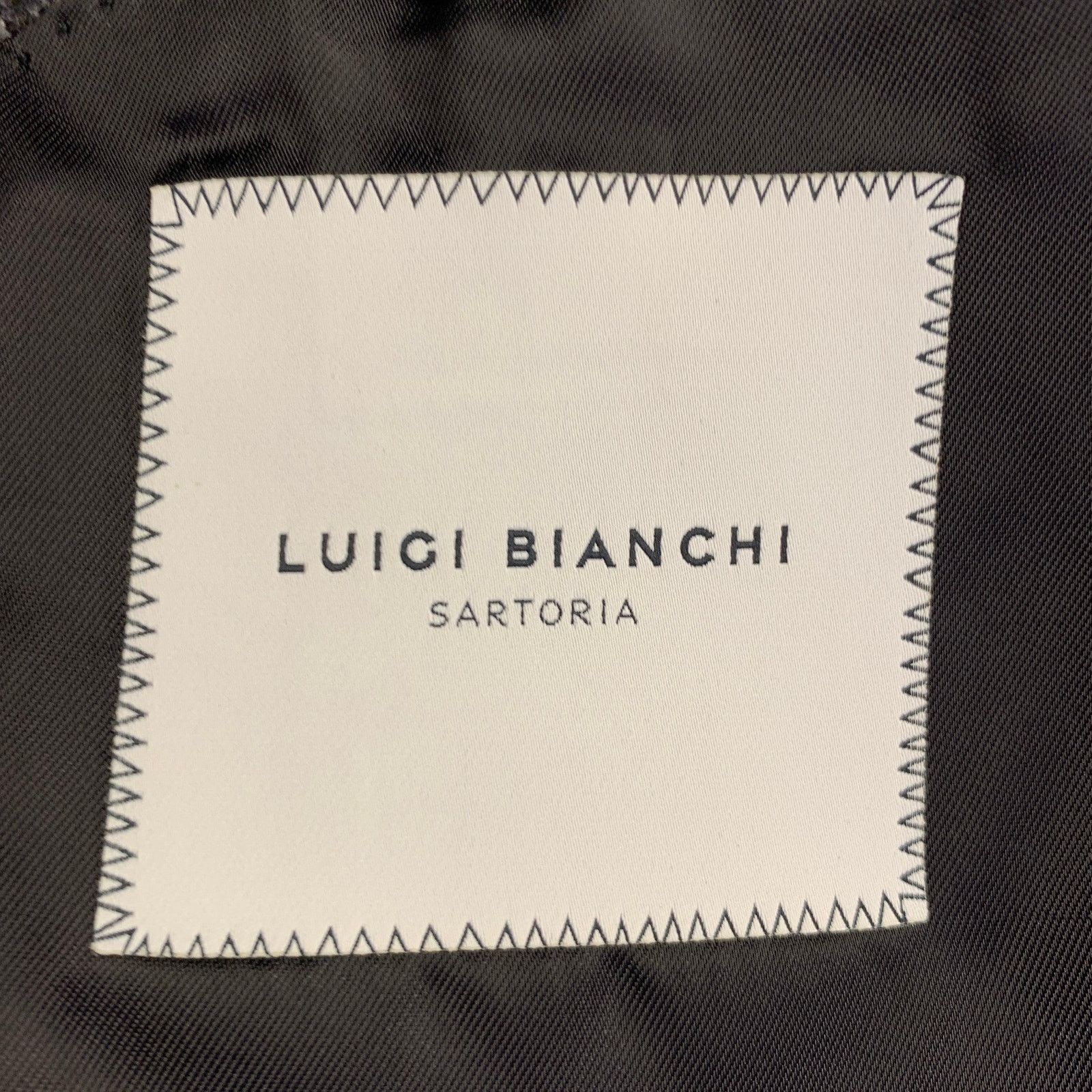 Other LUIGI BIANCHI Grey Charcoal Checkered Notch Lapel Sport Coat Size 40R - 7 Thumbnail