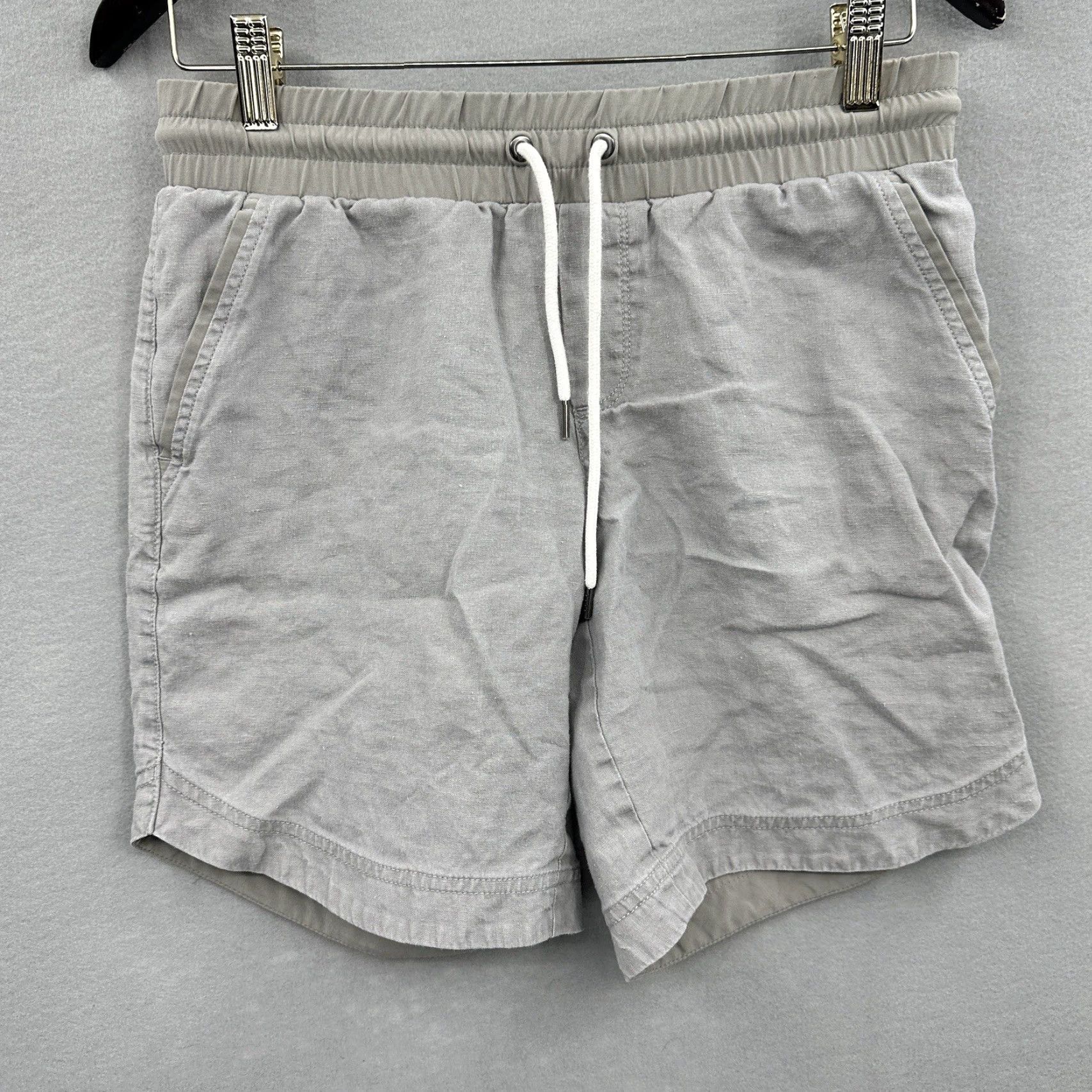 Athleta Athleta Womens Shorts 2 Gray Linen Beachside Elastic Waist Pockets Boho 90s Style Women's Size 2 Adults Size 26" / US 2 / IT 38 - 4 Thumbnail