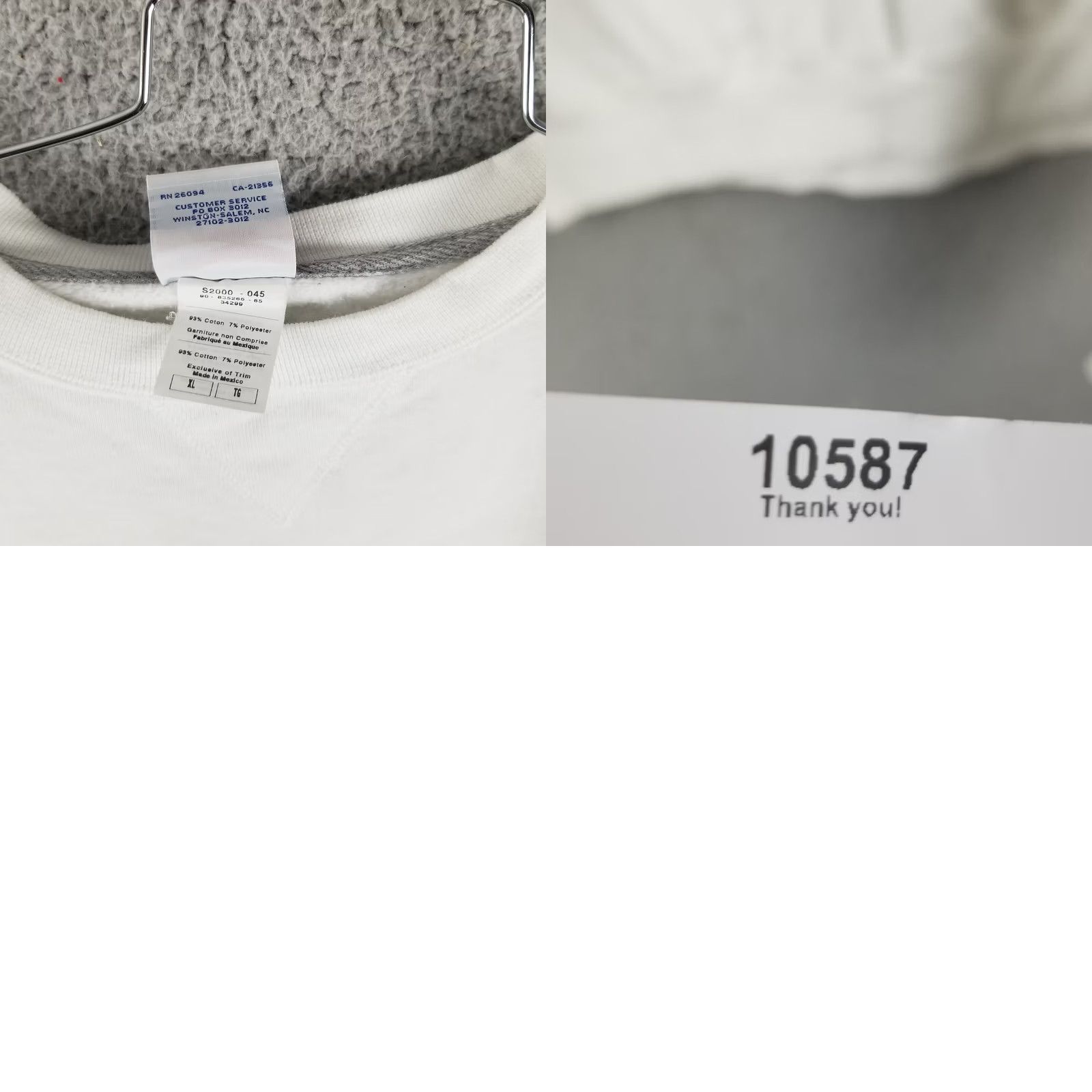 Champion Champion Sweatshirt XL White Vintage Crewneck Pullover Men 90s Classic All Seasons Reverse Weave Logo Embroidered Pullover Sweatshirt Size US XL / EU 56 / 4 - 8 Thumbnail