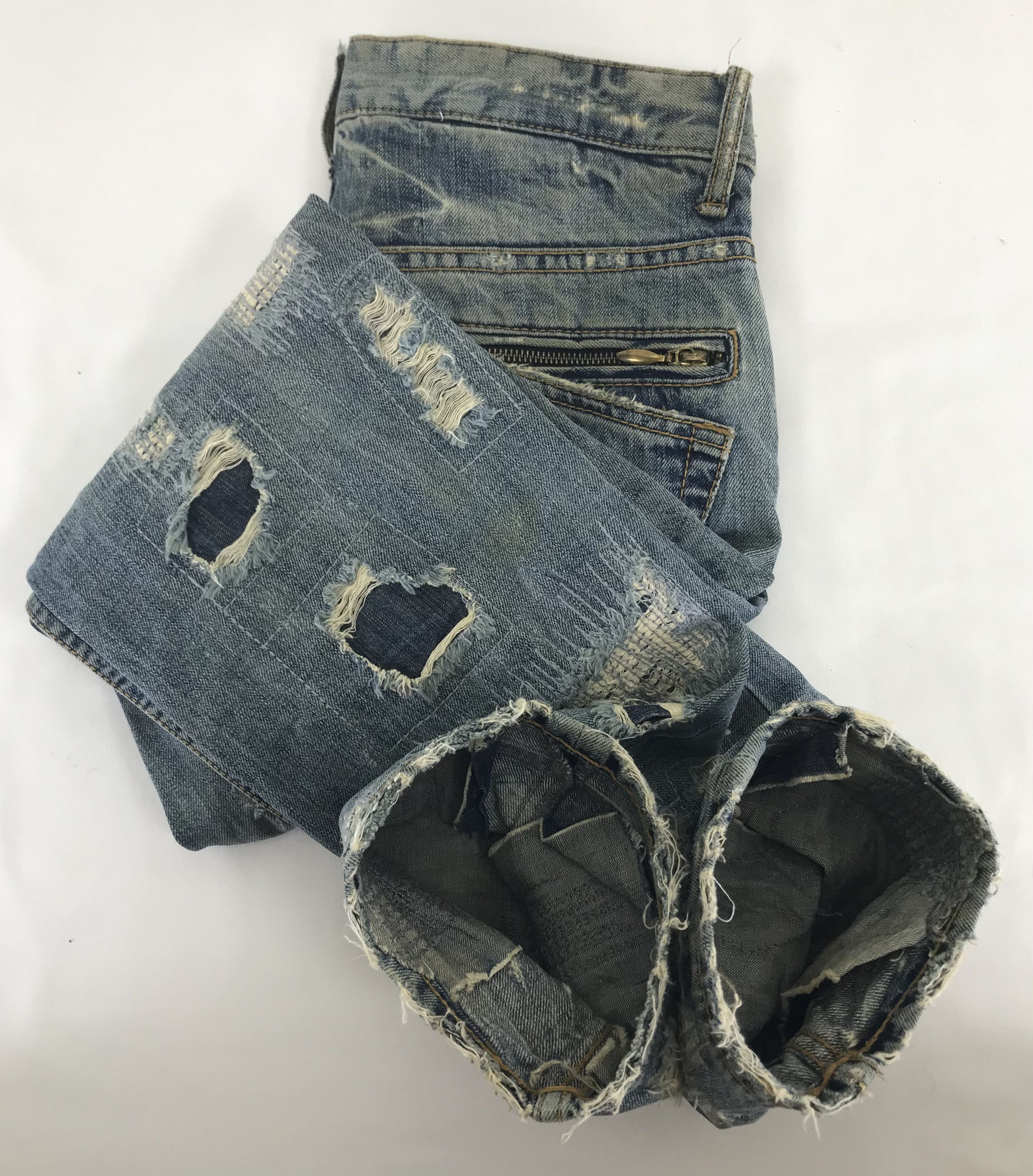 If Six Was Nine Vintage Japanese Distressed Design Jeans Size US 31 - 14 Thumbnail