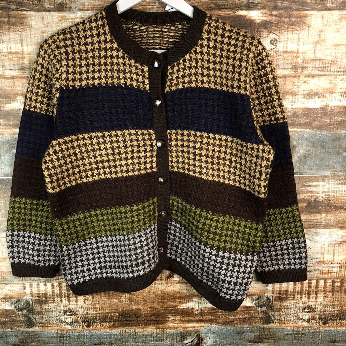Homespun Knitwear × Japanese Brand Japan stripe vintage Brown Knitwear #A1819 Size XS / US 0-2 / IT 36-38 - 3 Thumbnail