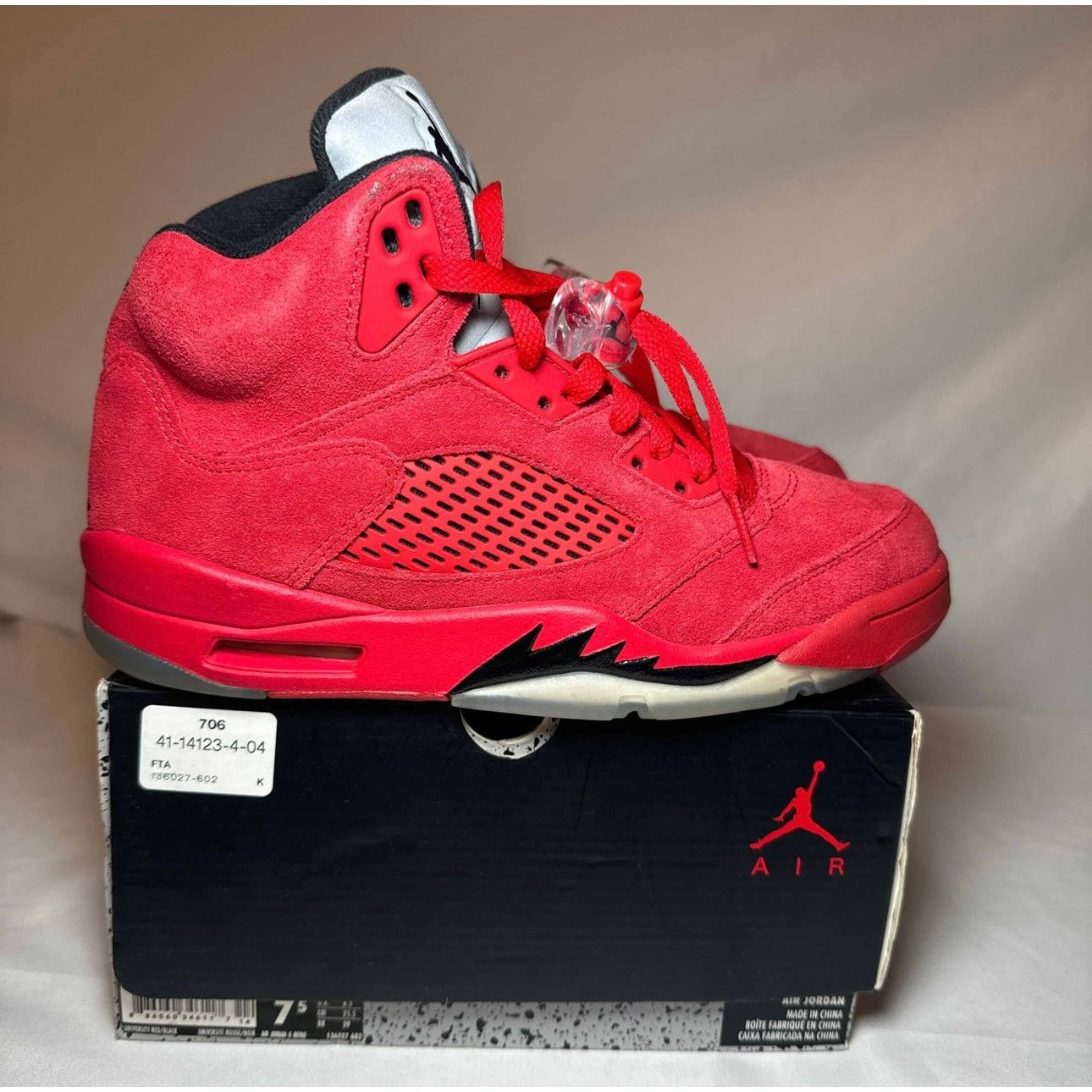 Jordan Brand × Nike Size 7.5 - Nike Air Jordan 5 Retro Red Suede Men's Shoes Size US 7.5 / EU 40-41 - 1 Thumbnail