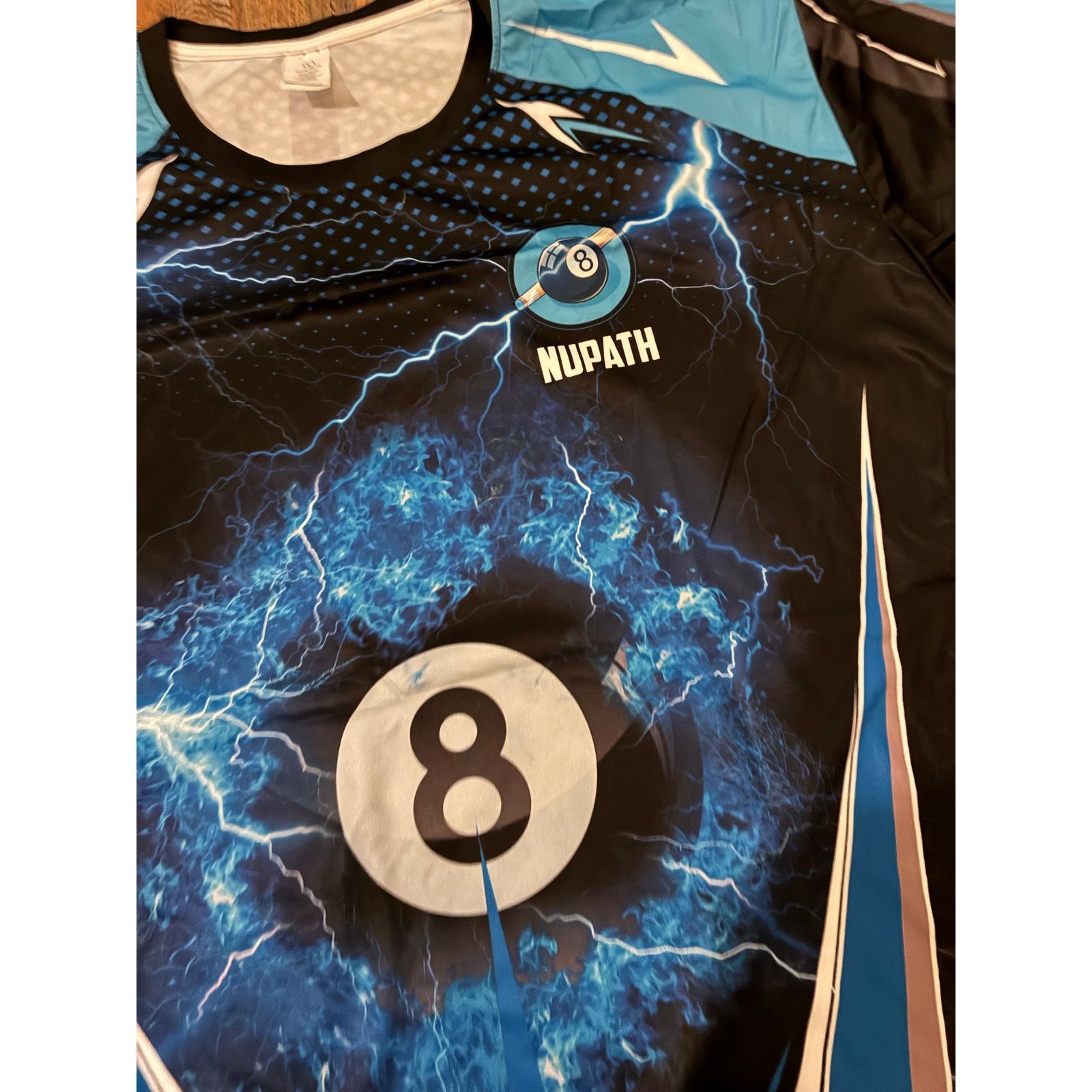 The Unbranded Brand 8 Ball Jersey Size Large Black & Baby Blue Size US L / EU 52-54 / 3 - 6 Thumbnail