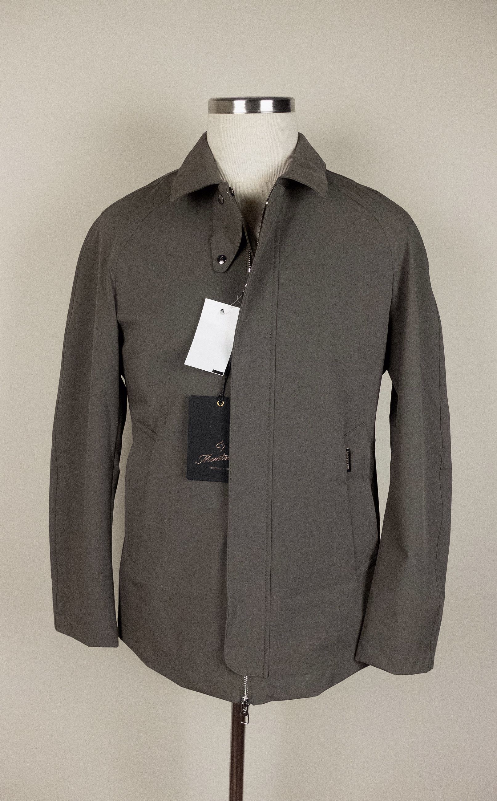 MONTECORE Italy khaki green nylon coat jacket Large