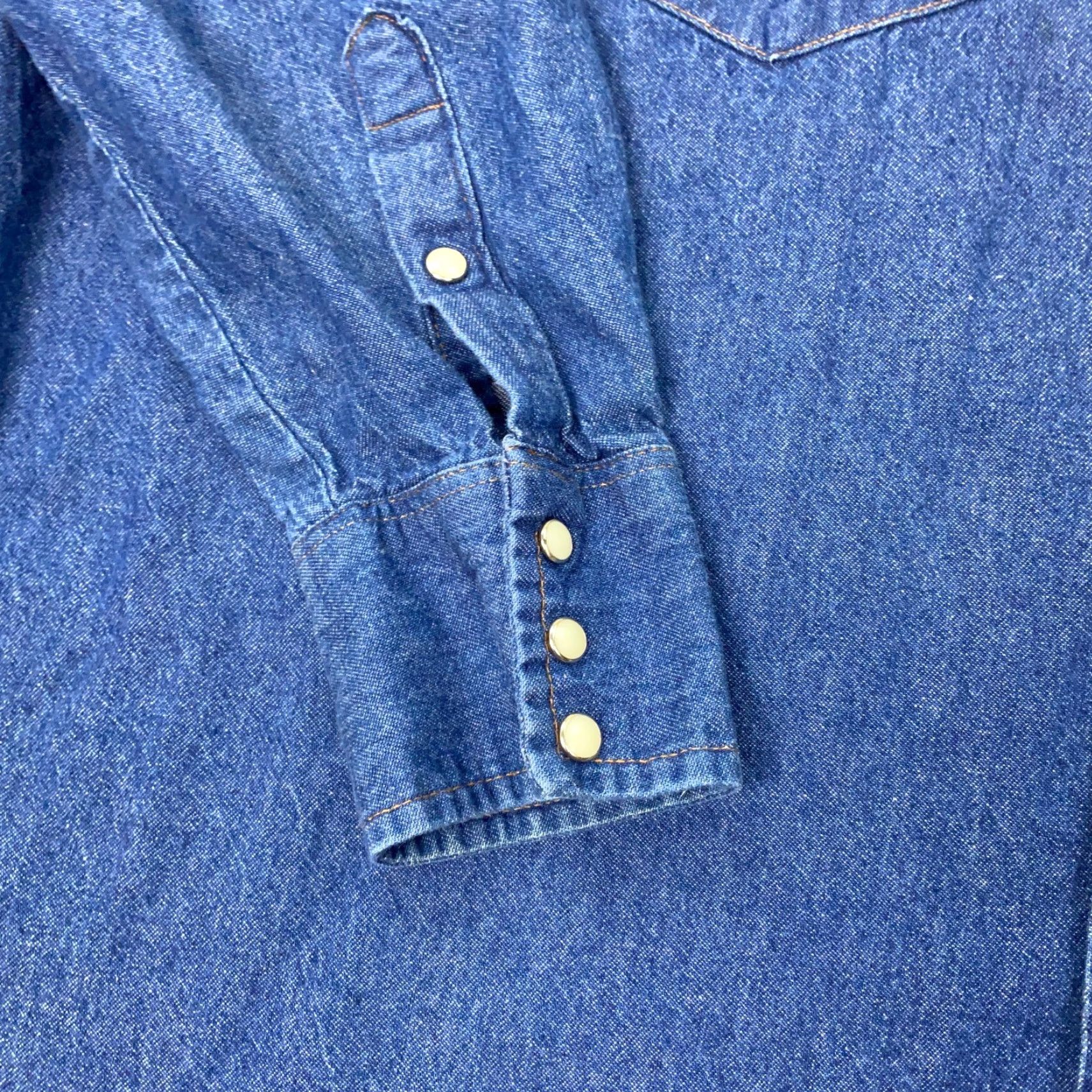 Wrangler VINTAGE Wrangler Denim Shirt Mens 19 Big & Tall Blue Pearl Snap Button-Up 19 Mens Cowboy Western Accessories Size US XXL / EU 58 / 5 - 5 Thumbnail