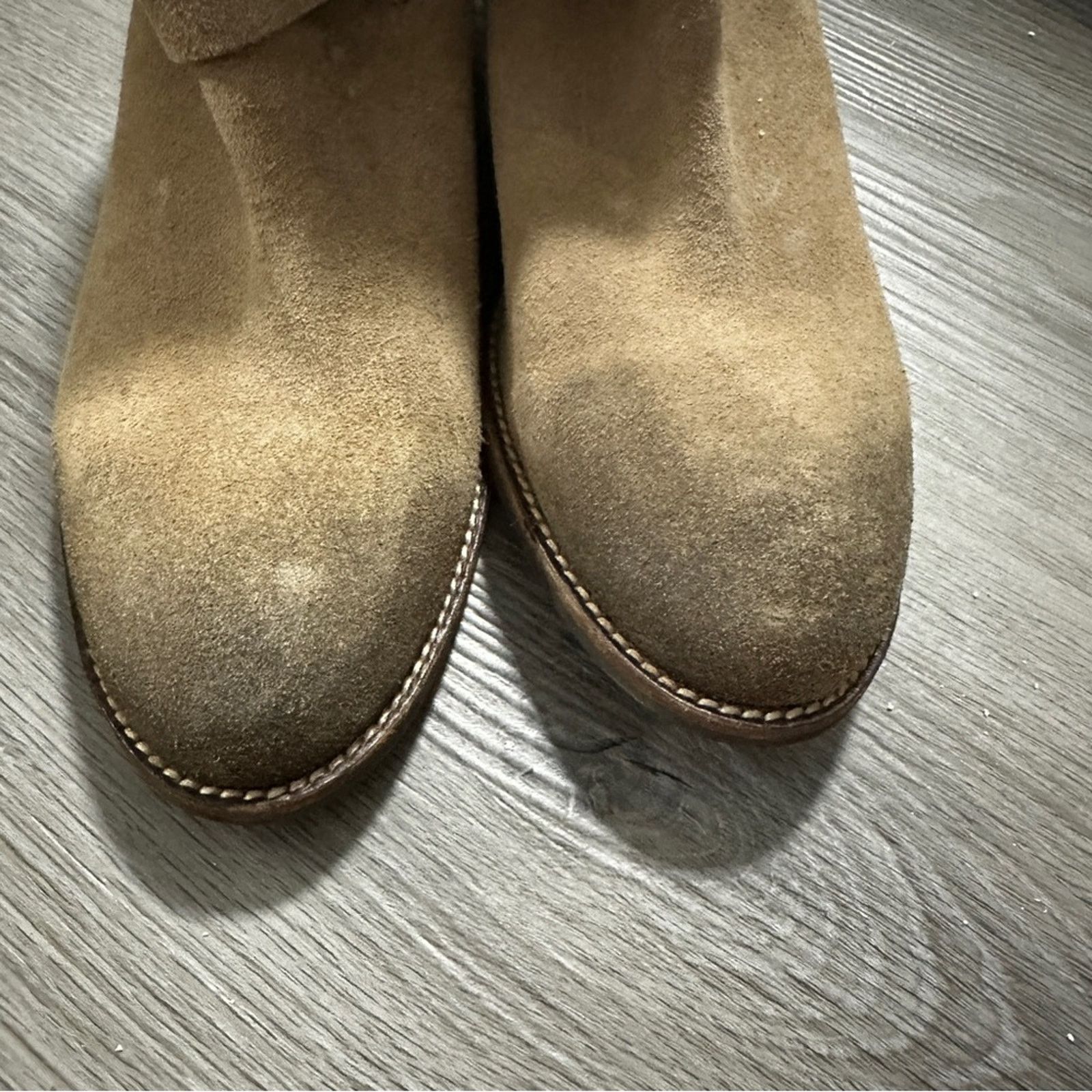 Donald Pliner Donald J Pliner Willow Mid-Calf Leather Suede Taupe Boots Size US 8.5 / IT 38.5 - 5 Thumbnail
