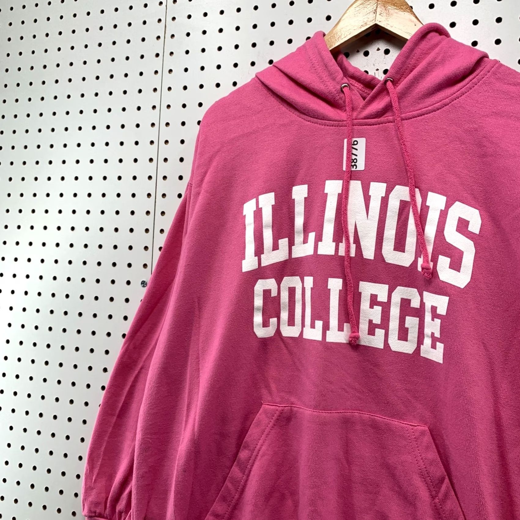 Pinko VINTAGE Illinois College Hoodie Sweatshirt Womens XL Pink Hooded Pullover Size XL / US 12-14 / IT 48-50 - 7 Thumbnail
