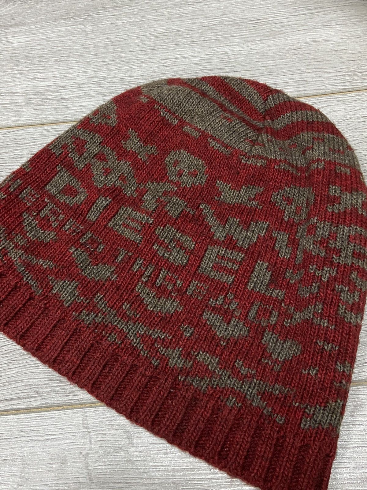 Diesel Diesel skull 💀 vintage wool over print designer Y2K hat Size ONE SIZE - 4 Thumbnail