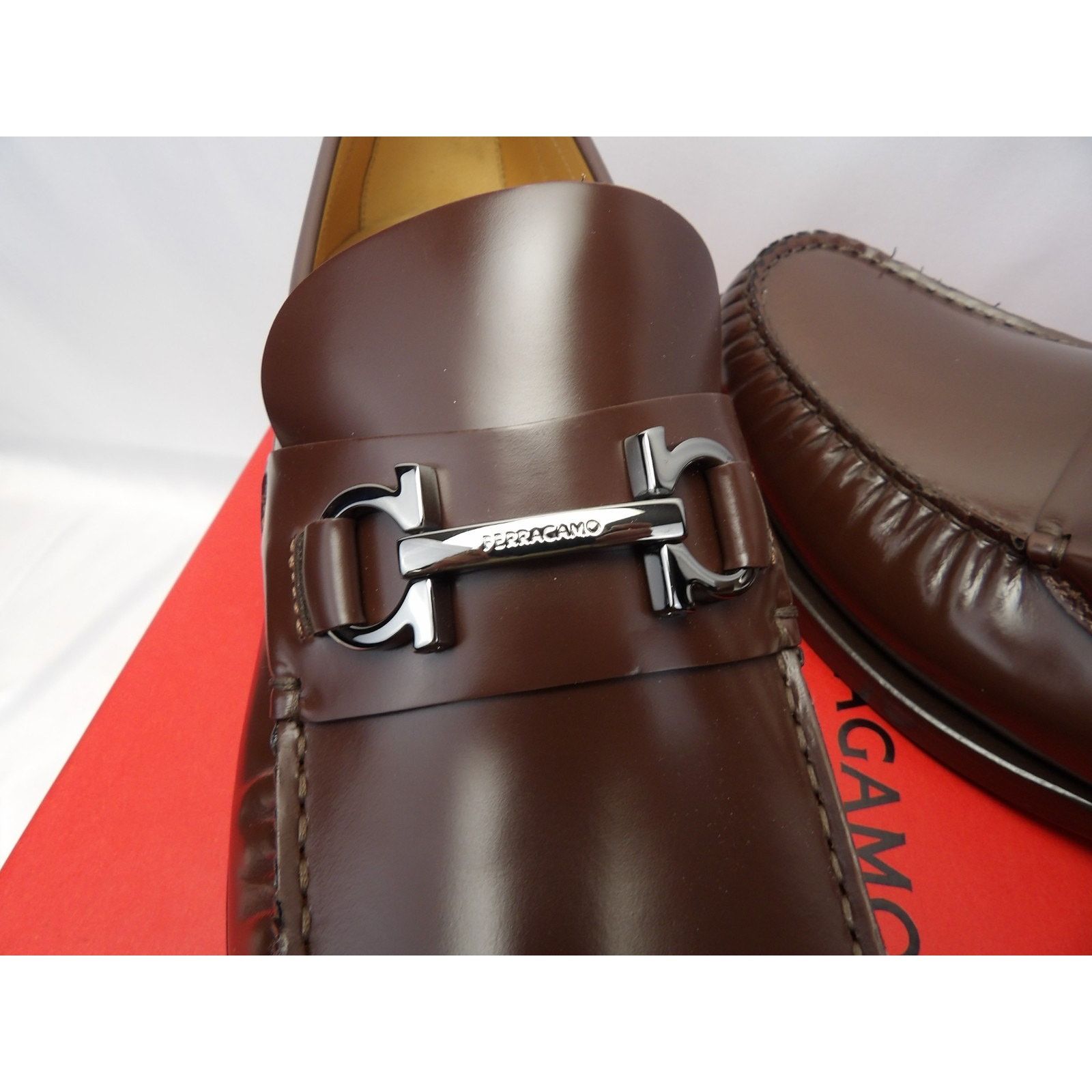 Salvatore Ferragamo FERRAGAMO BROWN LEATHER FORT GANCINI BIT LOAFERS 10.5 E ITAL Size US 11.5 / EU 44-45 - 3 Thumbnail