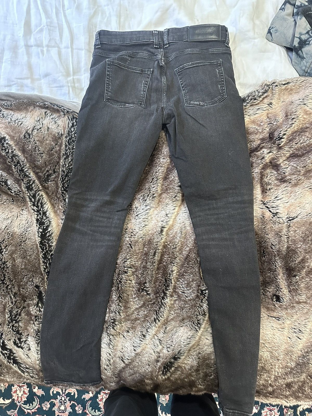 River Island River Island Skinny Stretch “SID” Distressed Jeans - Black Size US 30 / EU 46 - 3 Thumbnail