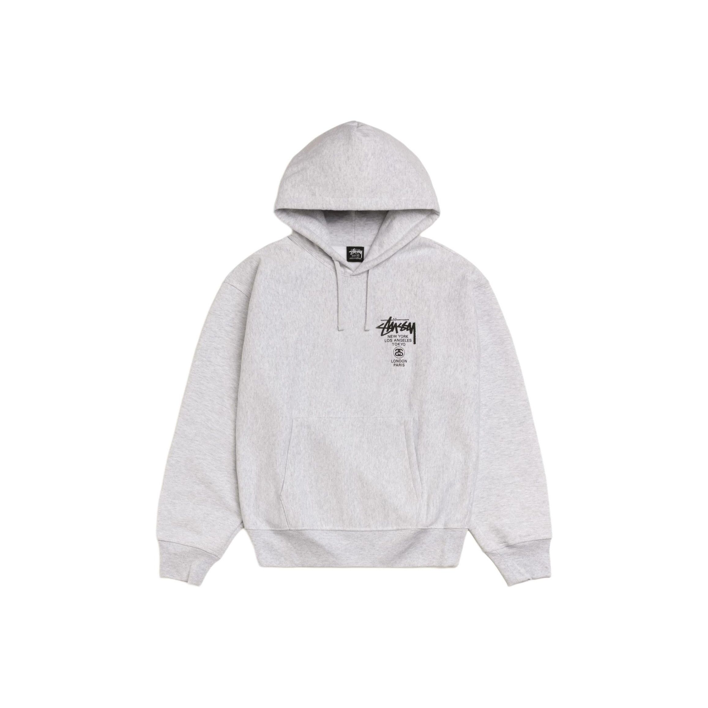 Stussy Stussy World Tour Zip Up Hoodie Grey sz M | Grailed