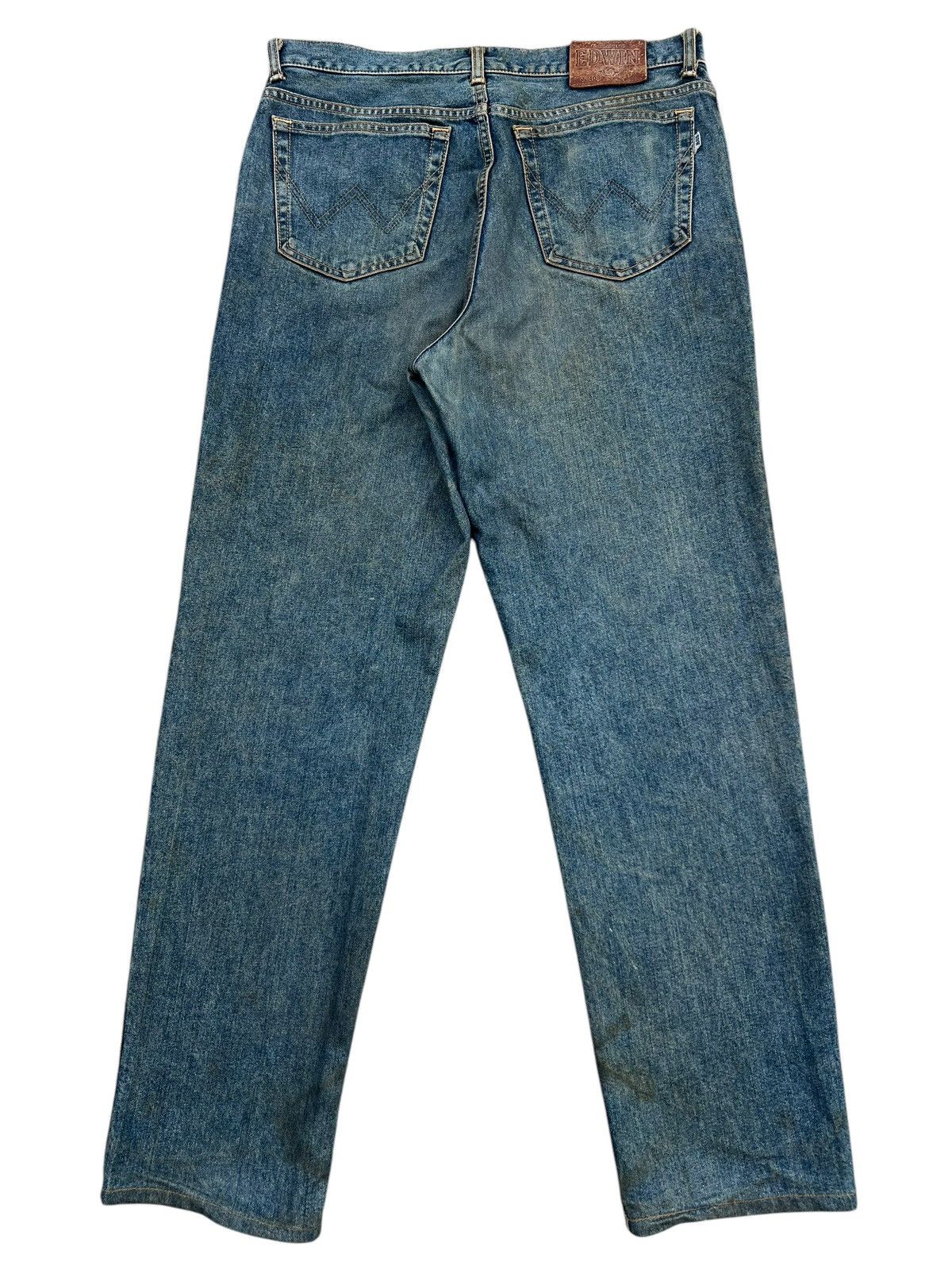 Edwin Vintage Edwin Distressed Mudwash Wide Denim Jeans 36x30 Size US 36 / EU 52 - 3 Thumbnail