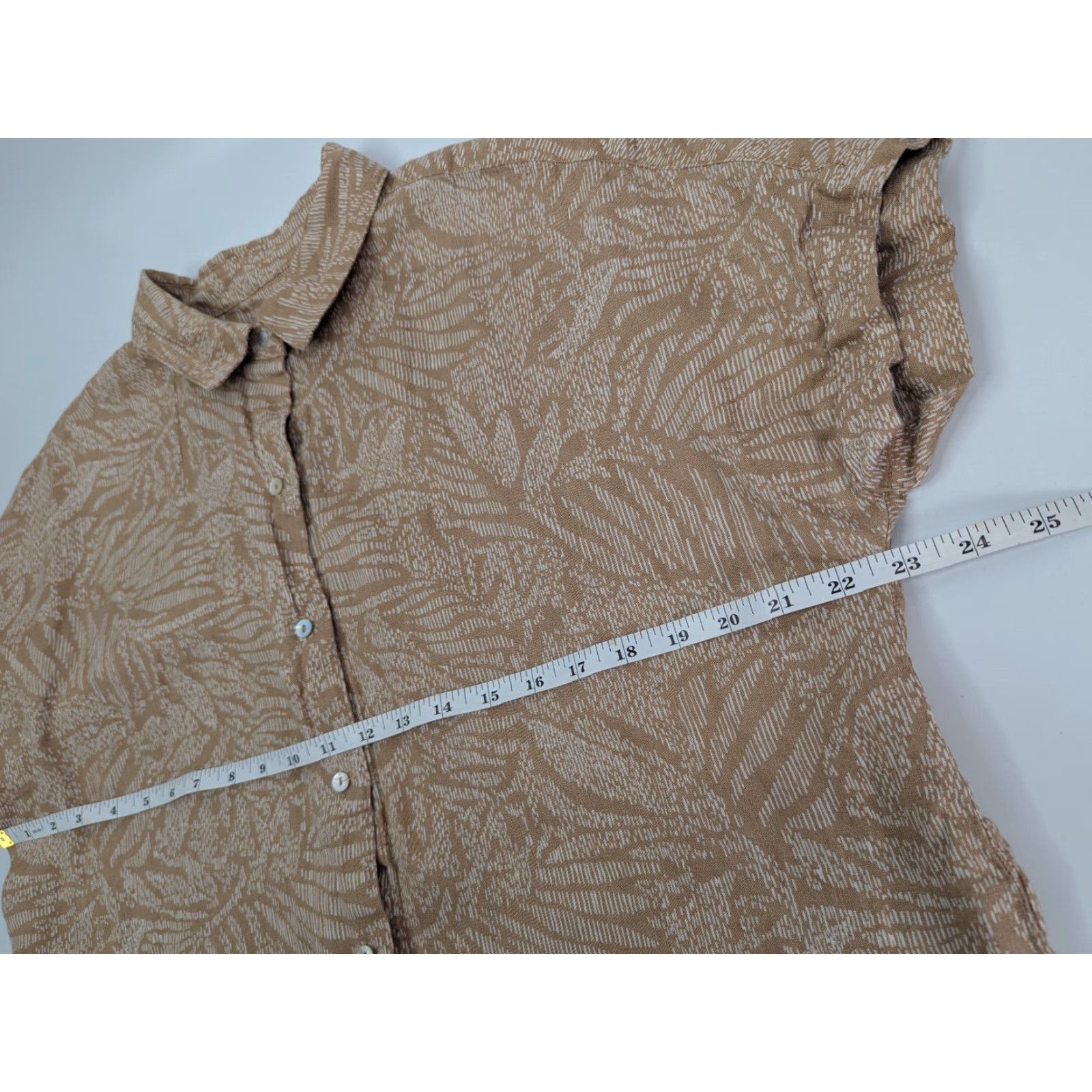 Vintage VINTAGE Sigrid Olsen Women's Large Linen Button-Up Cap Sleeve Hawaiian Shirt Size L / US 10 / IT 46 - 5 Thumbnail