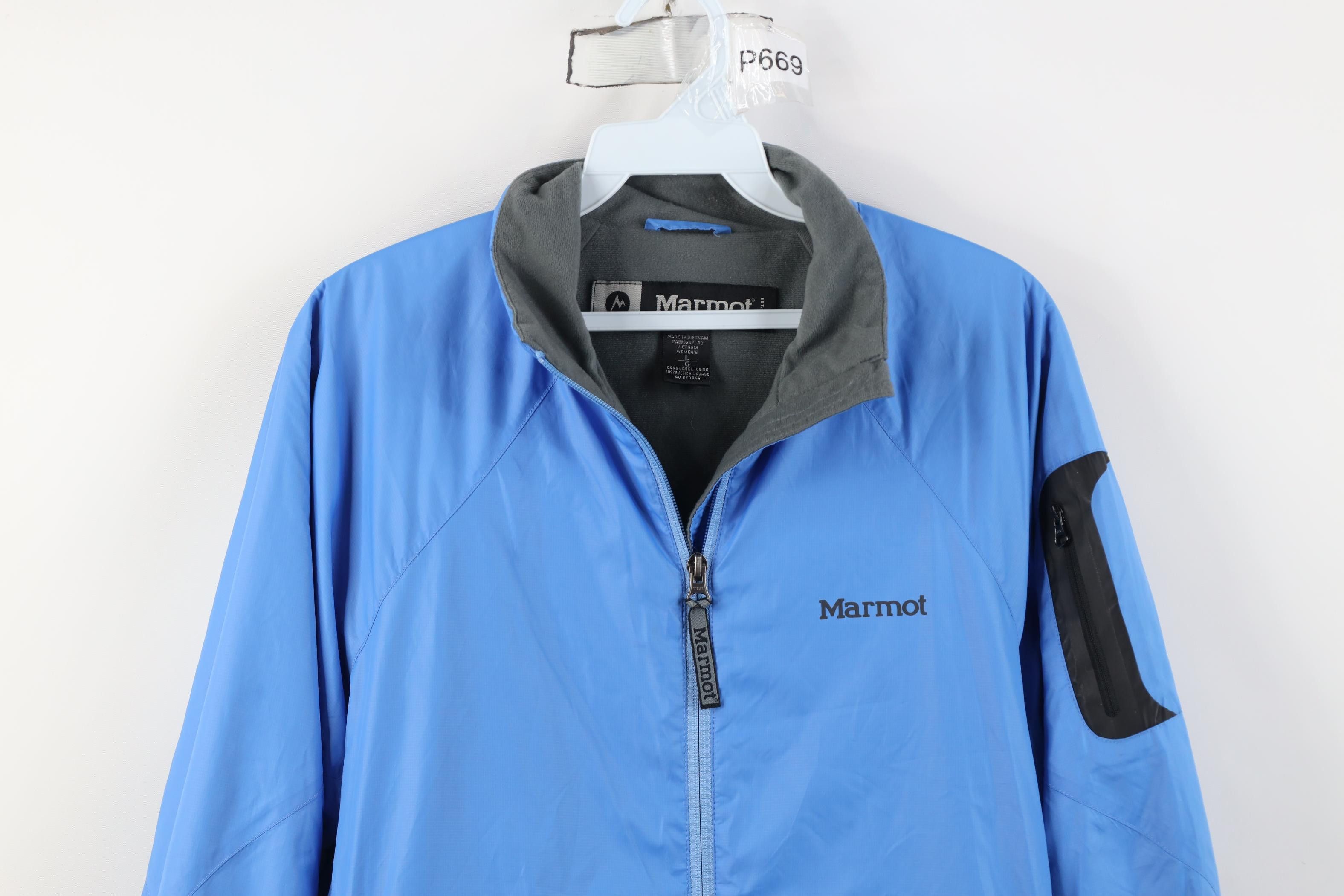 Marmot Vintage Marmot Fleece Lined Windbreaker Jacket Blue Size L / US 10 / IT 46 - 2 Thumbnail