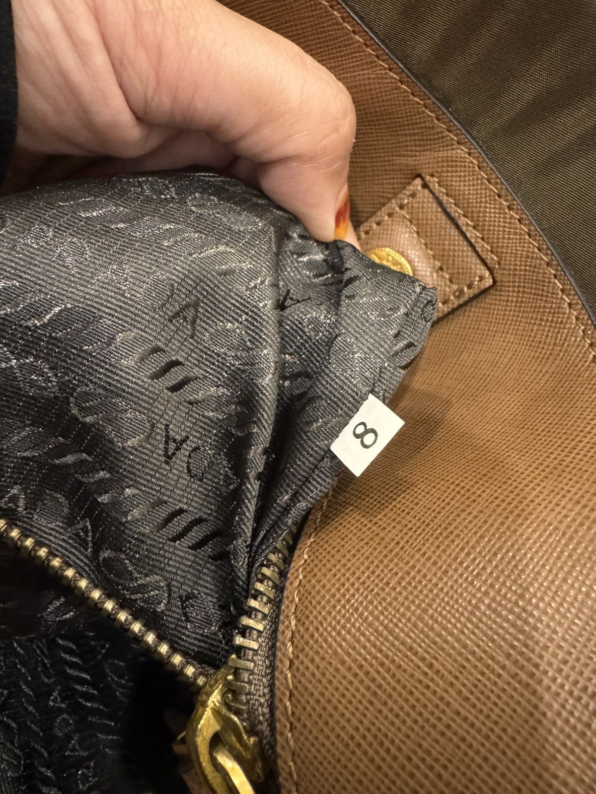 Prada Prada Brown Tessuto e Saffiano leather tote bag Size ONE SIZE - 6 Thumbnail
