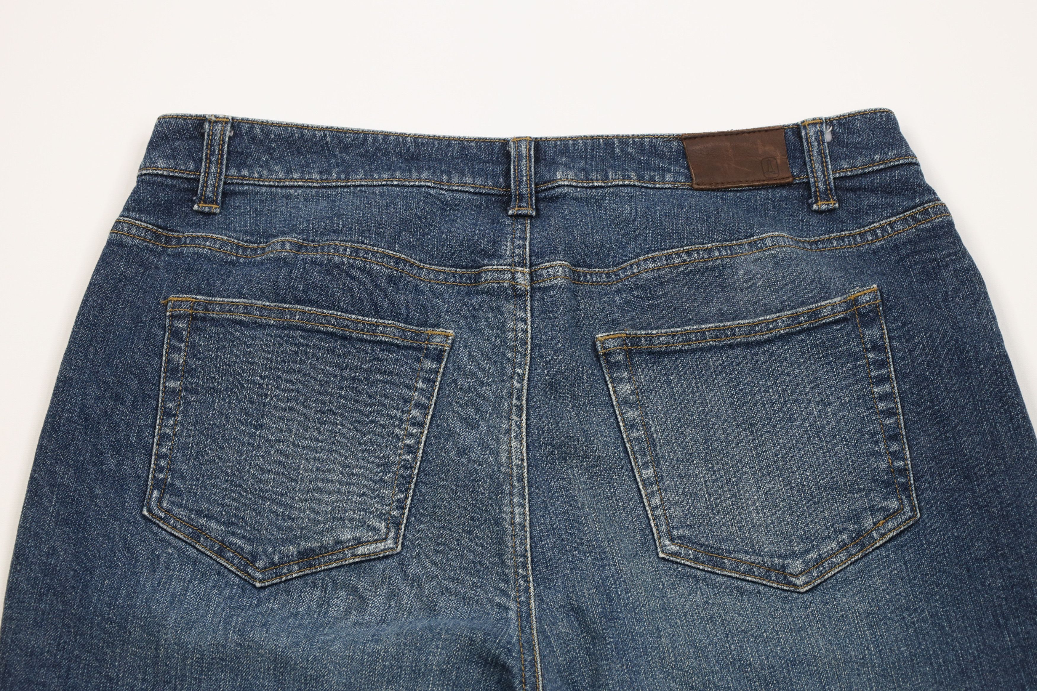 Lands' End Vintage 90s Y2K Lands End Flared Wide Leg Denim Jeans Blue Size 34" / US 12 / IT 48 - 10 Thumbnail