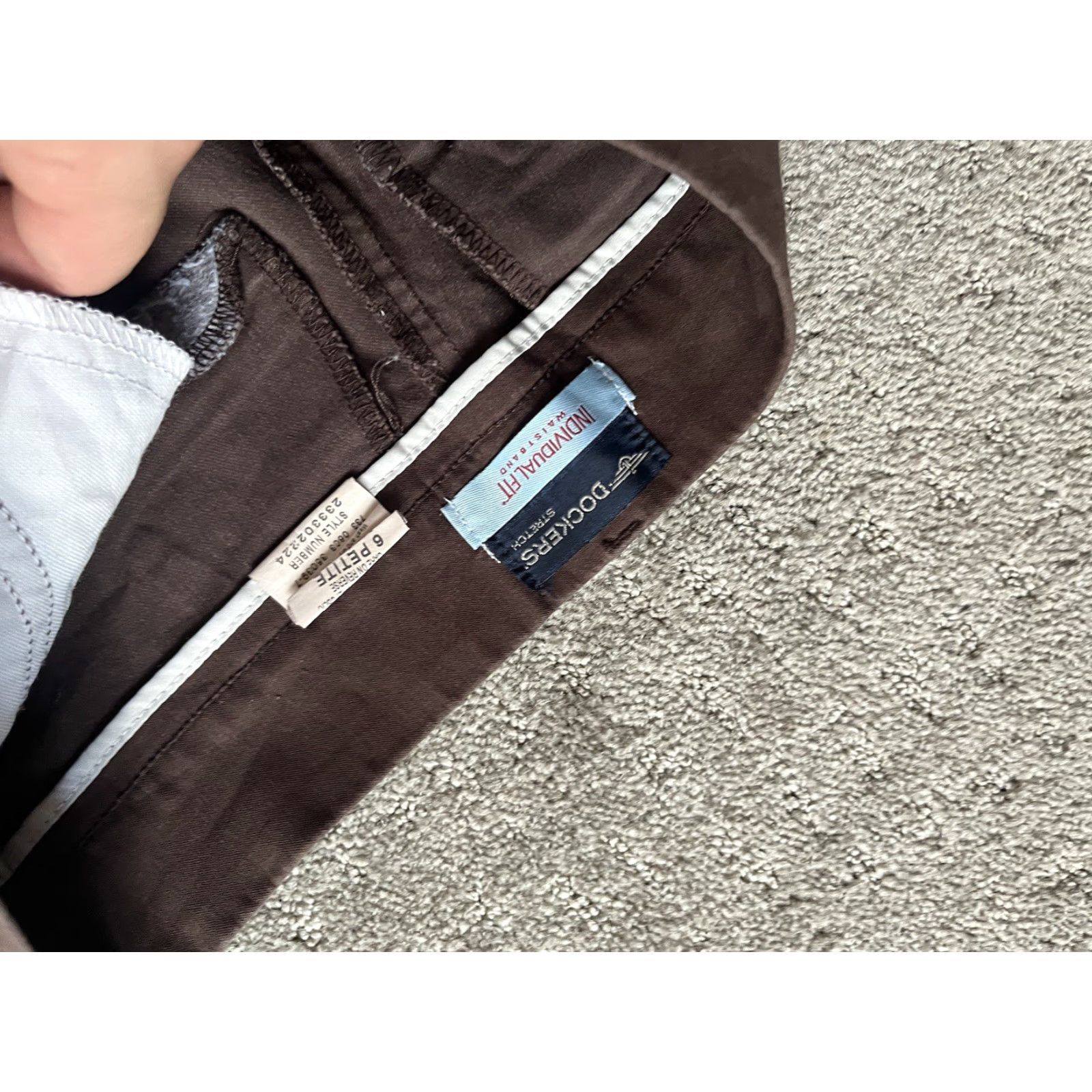 Dockers DOCKERS Women Pants 6P Petite Brown Solid Cotton Poly Knit Flat Front Casual Chino Straight Inseam 30in Womens Pants Size 28" / US 6 / IT 42 - 5 Thumbnail