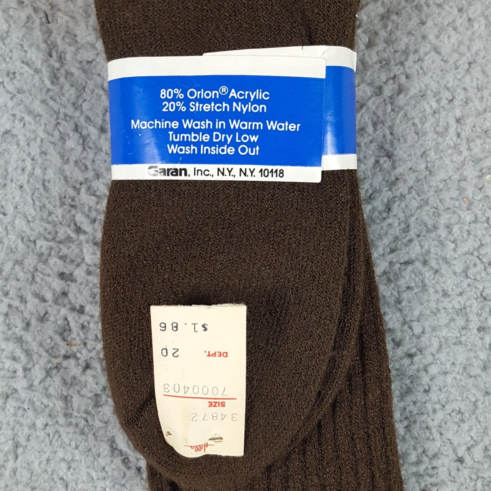 Logo 7 VINTAGE 80s Garan Lion Tiger Logo Socks Mid Calf Men's Size 10-13 Brown Retro Animal Size ONE SIZE - 2 Thumbnail