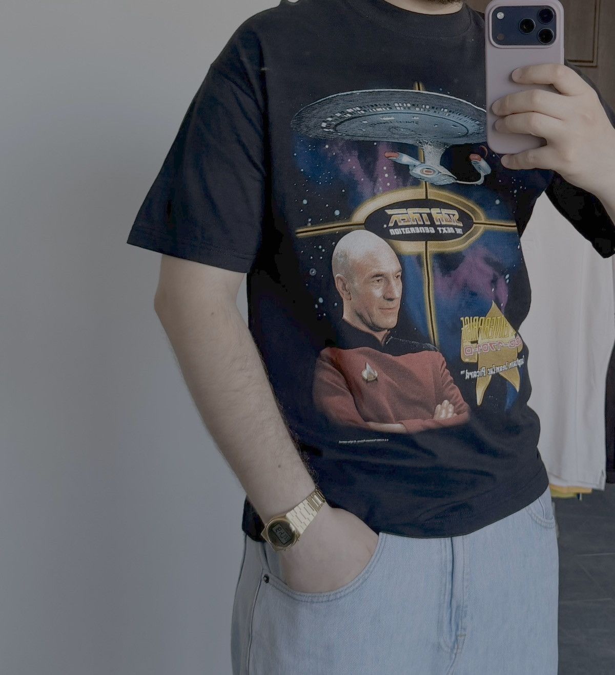 Vintage Vintage tee shirt starteck 2000 STAR TREK Саptain Jean-Luc Size US M / EU 48-50 / 2 - 5 Thumbnail