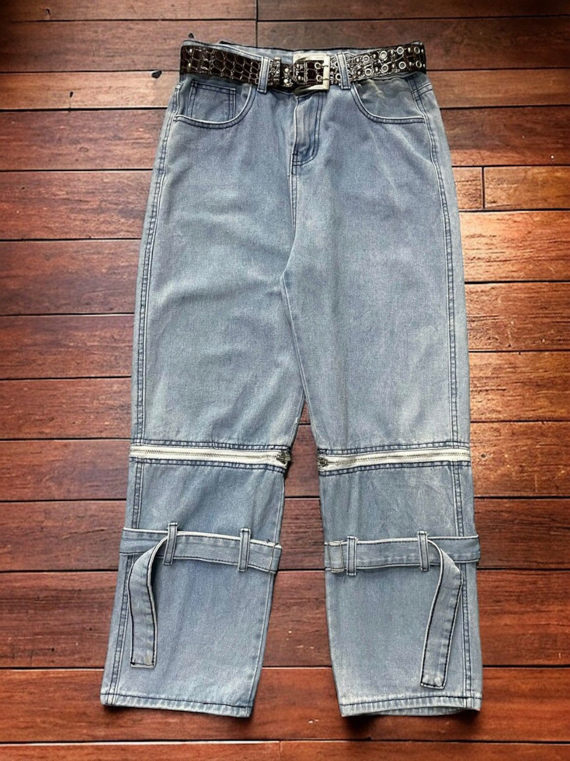 Vintage Gang Mai Convertible Baggy Bondage Denim With Belt