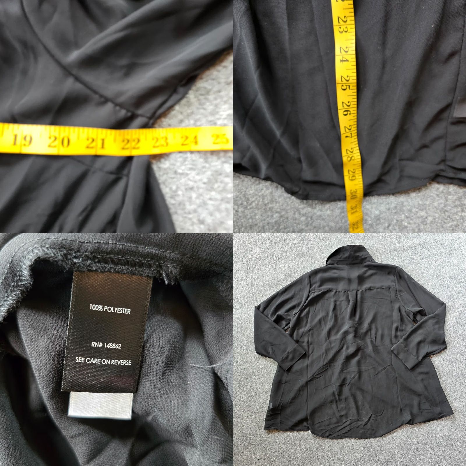 Torrid Torrid Top Women 0X Black Sheer Button Open Collared Long Sleeve Lightweight Casual Classic Basic Capsule Minimalist Size XL / US 12-14 / IT 48-50 - 8 Thumbnail