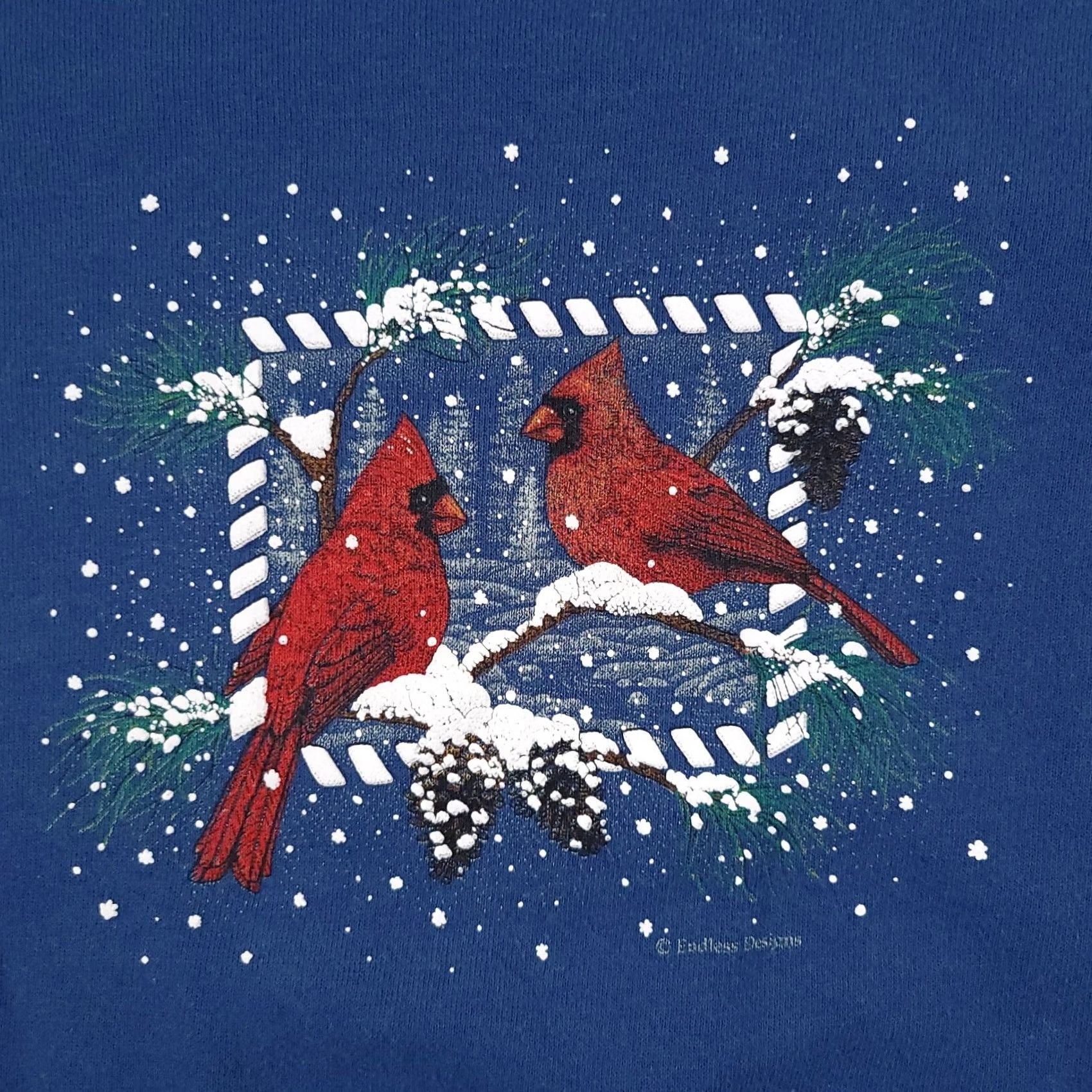 Vintage VINTAGE Pleasant Shade Grandma Sweatshirt Women XL Blue Winter Snow Birds USA Sweatshirt Pullover Crew Neck Long Sleeve Casual All Seasons Mens/Womens Size XL / US 12-14 / IT 48-50 - 5 Thumbnail