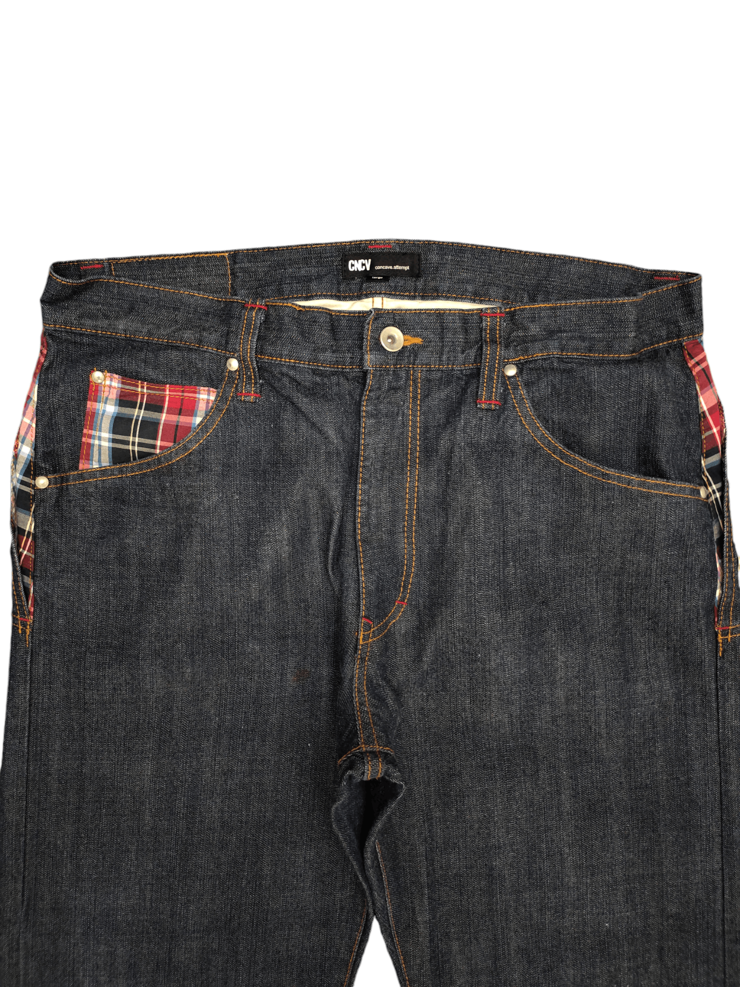 Comme des Garcons × Undercover Vintage Y2k Cncv Checkered Denim Jeans Ppfm Undercover Style Size US 35 - 2 Thumbnail