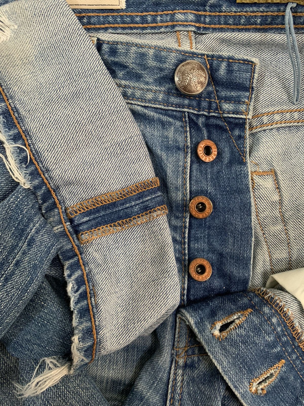 KMRii Vintage Adriano Goldschmied Mud Wash Loose Distressed Jeans Size US 34 / EU 50 - 4 Thumbnail