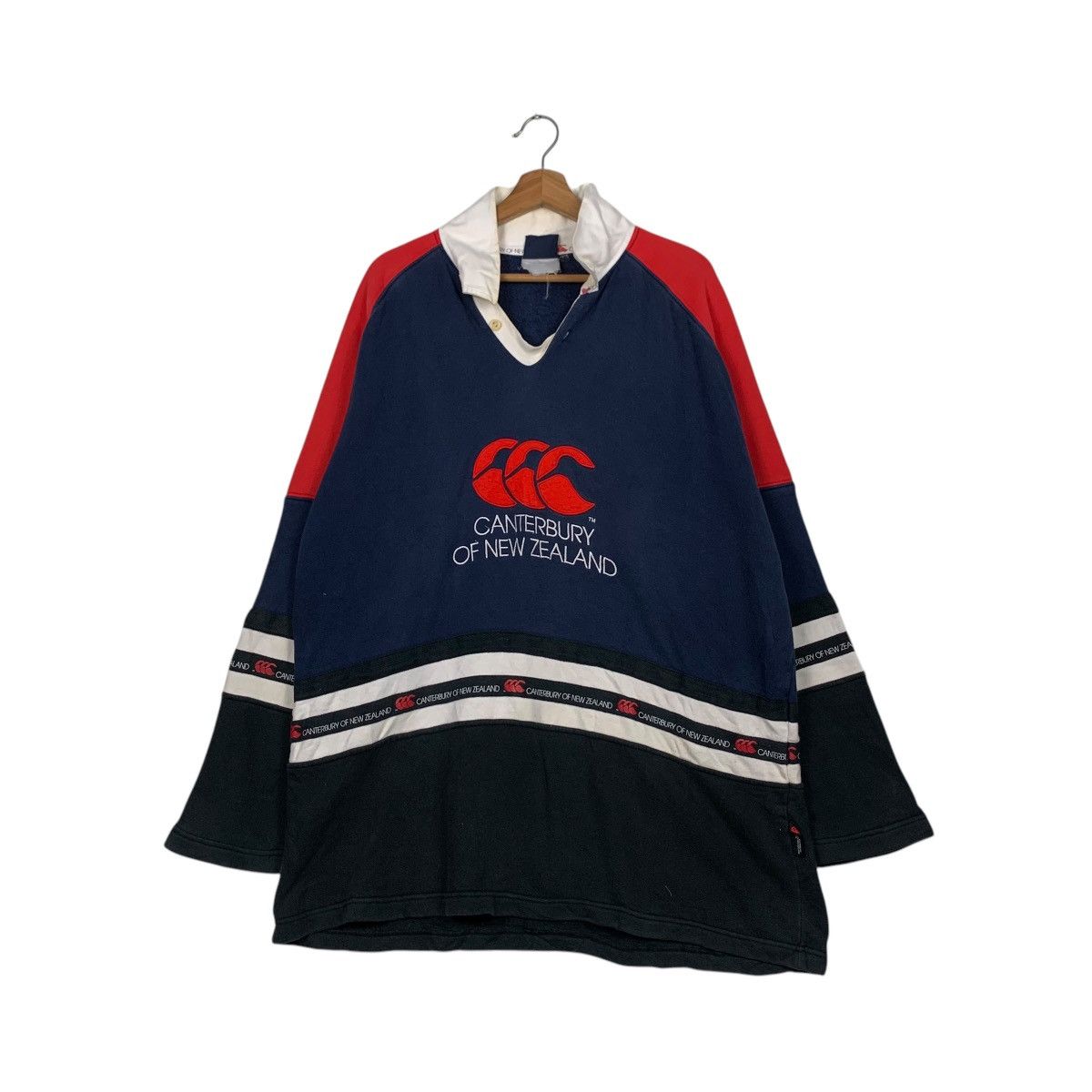 Canterbury of New Zealand CANTERBURY Embroidery Big Logo Colorblock Sweater #1742-C77 Size US L / EU 52-54 / 3 - 1 Thumbnail