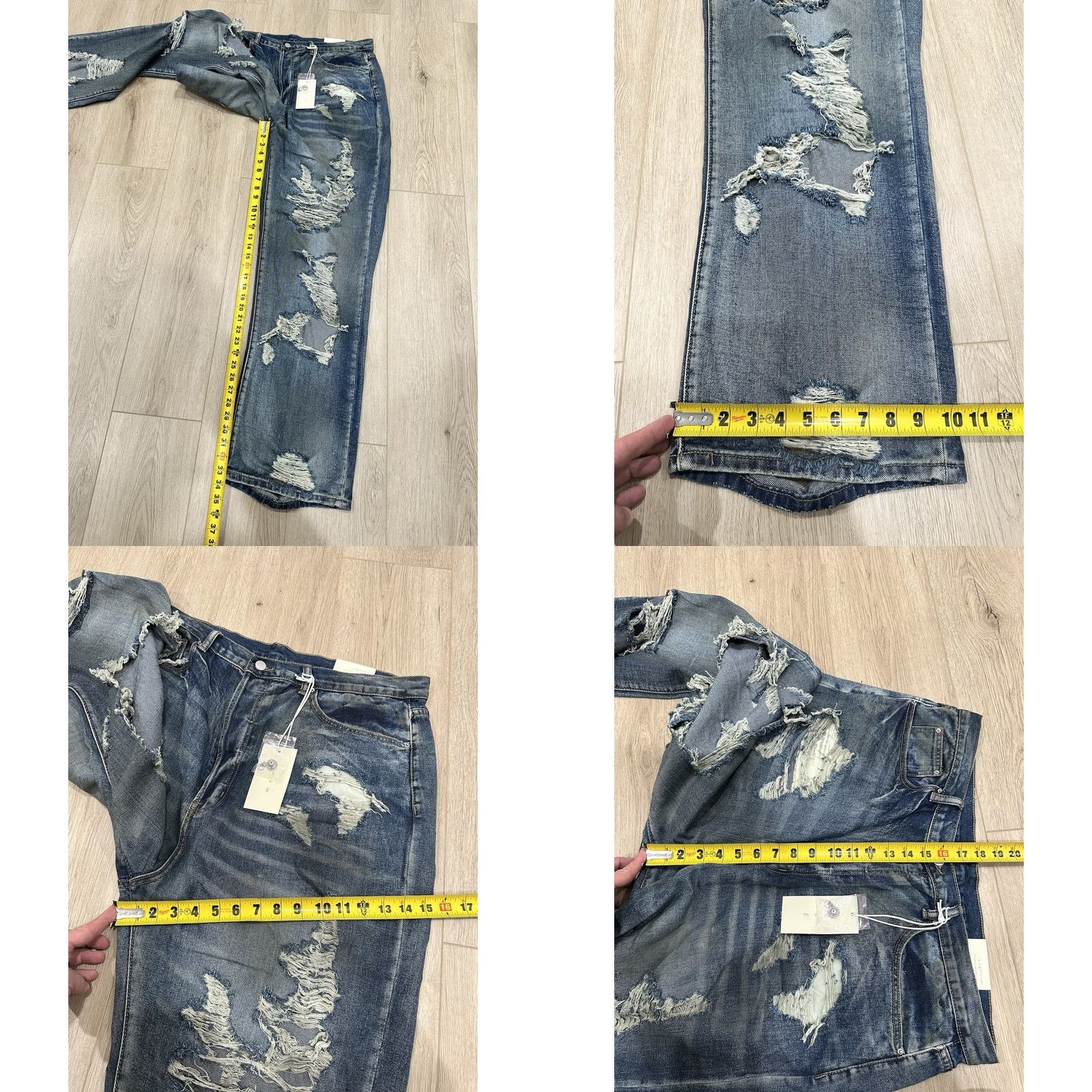 MNML MNML Men's ULtra Baggy Decimated Denim Jeans Blue 38x33 Denim Baggy Jeans Mens 38 33 Blue NWT MNML Pants Regular Cotton Size US 38 / EU 54 - 9 Thumbnail