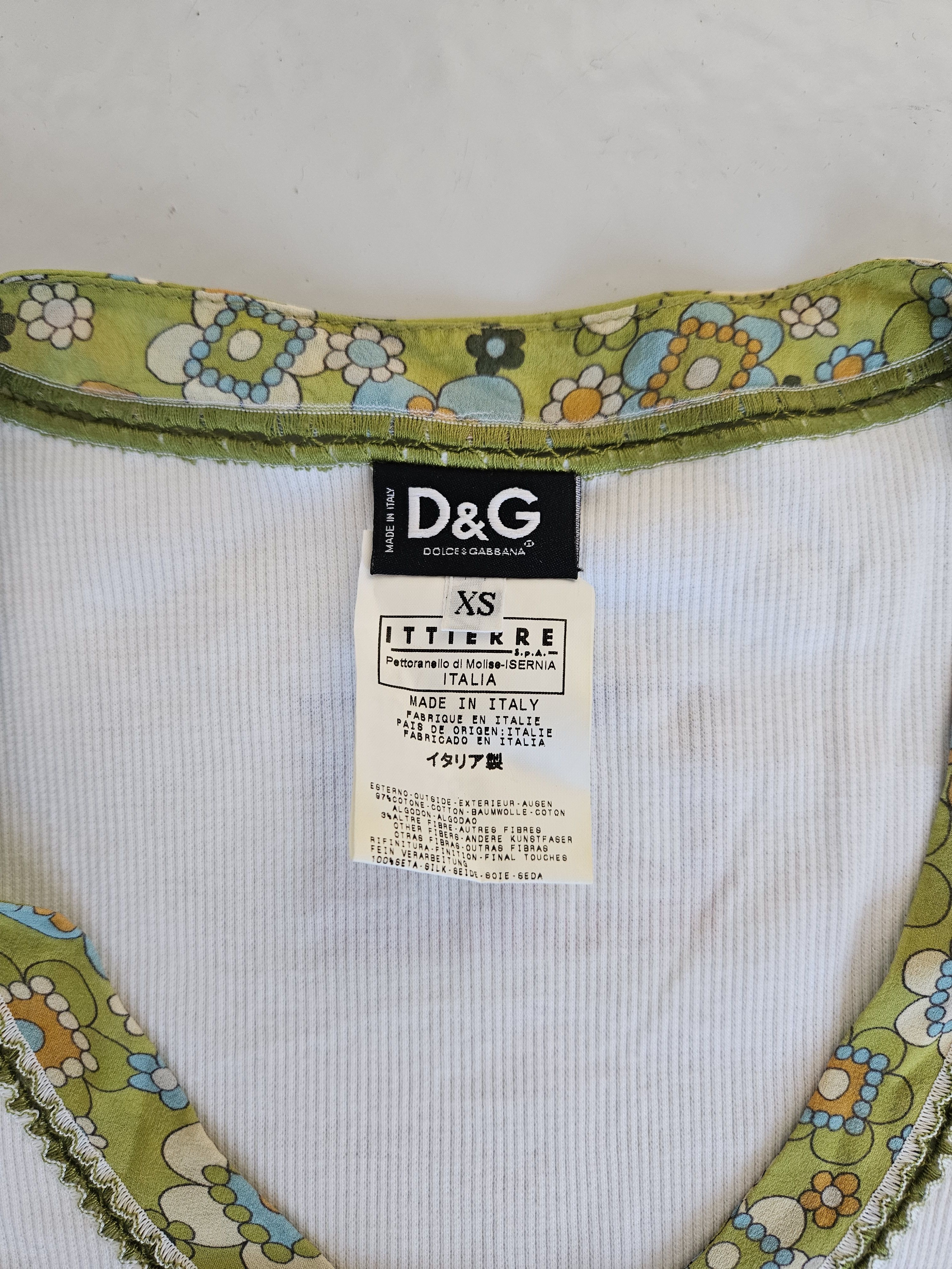 Dolce & Gabbana Archive y2k Dolce Gabbana Christine Croissant ribbed top Size XS / US 0-2 / IT 36-38 - 7 Thumbnail