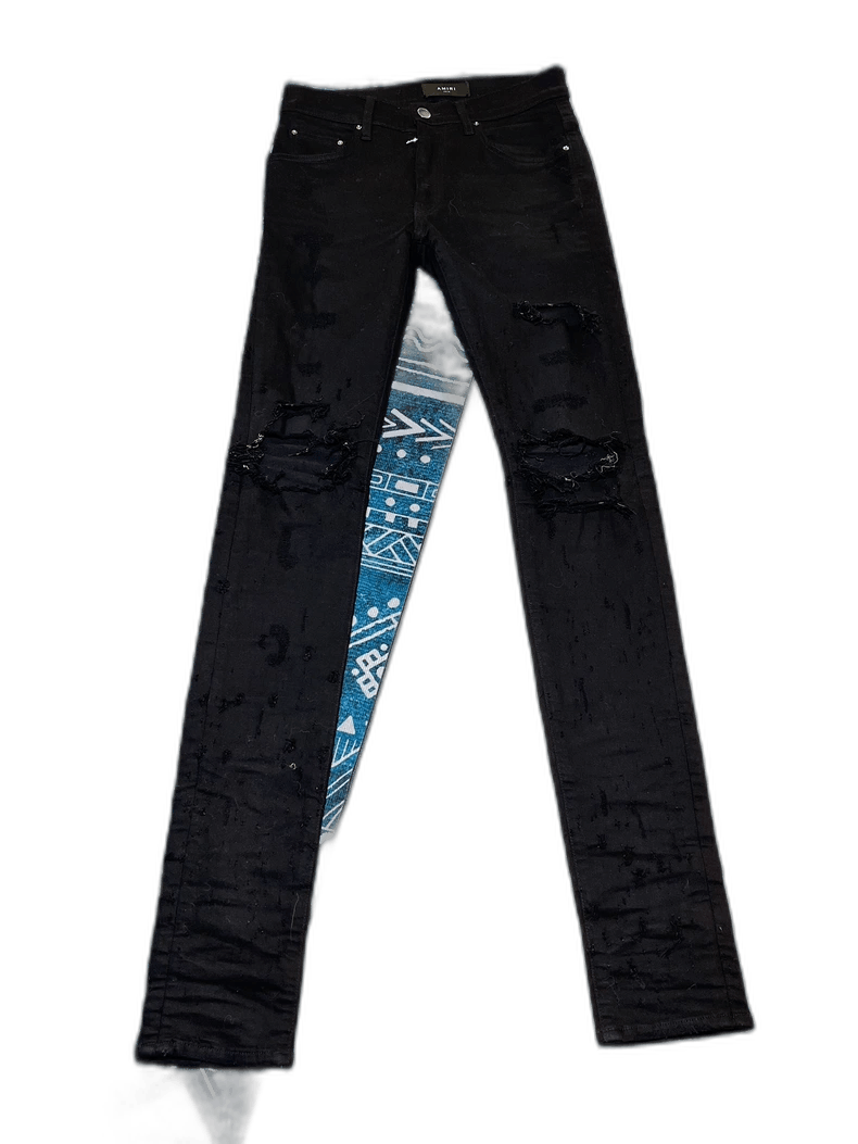 Amiri amiri distressed black denim pants for men Size US 29 - 1 Thumbnail