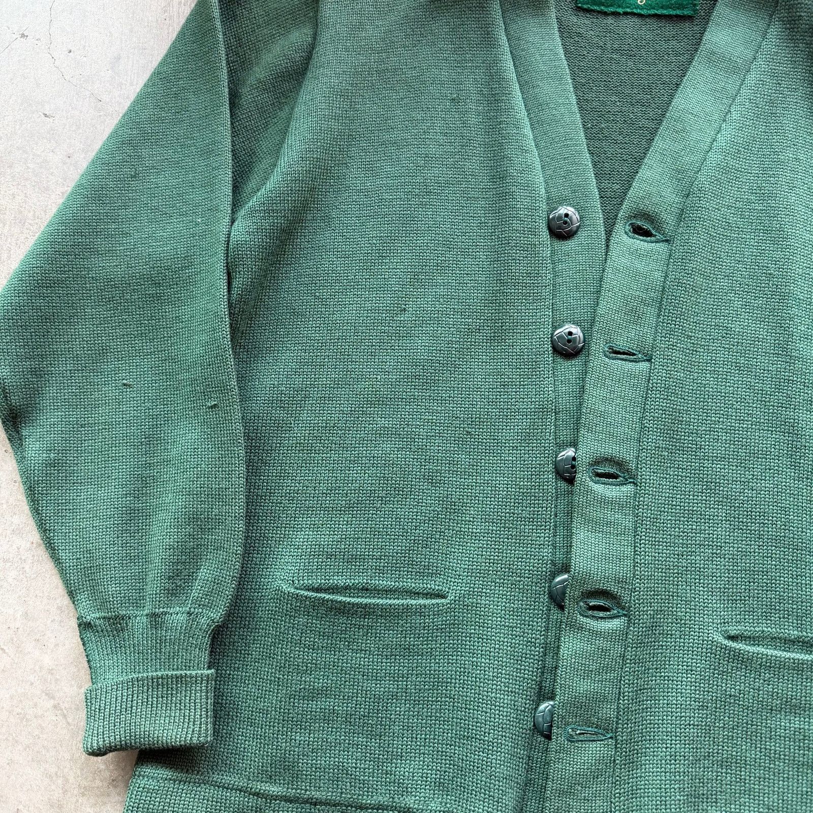 Dehen 1920 True Vintage 1960s Dehen Chainstitch Award Cardigan Green Size US L / EU 52-54 / 3 - 2 Thumbnail