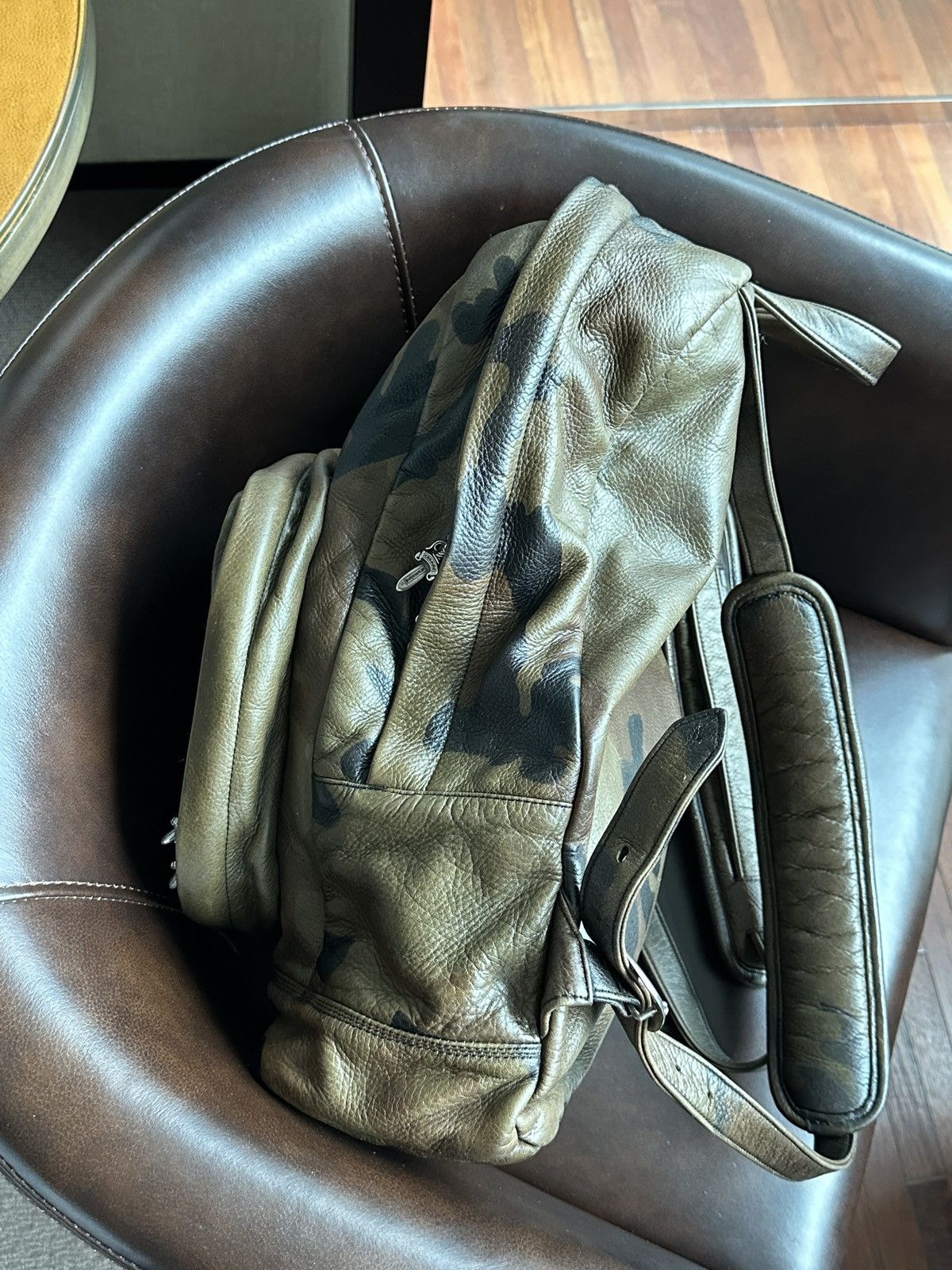 Chrome Hearts Chrome Hearts Seventh Grade Camo Leather Cross Backpack Size ONE SIZE - 5 Thumbnail