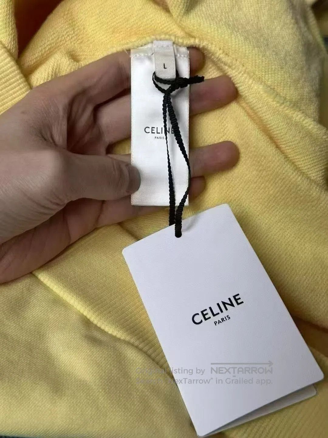 Celine Celine Yellow Logo Hoodie. Size US L / EU 52-54 / 3 - 3 Thumbnail