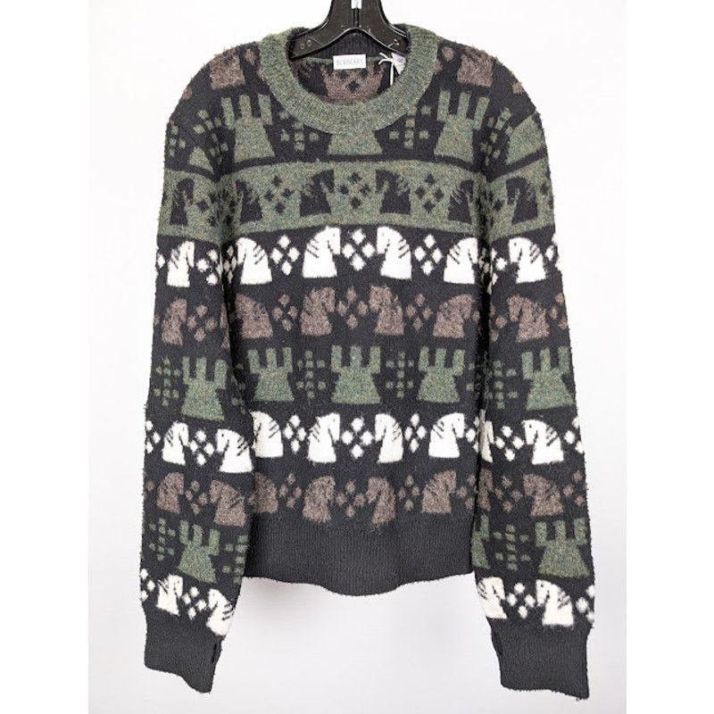 Burberry o1rshd1 Chess Pattern Sweater in Black/Multi Size US L / EU 52-54 / 3 - 2 Thumbnail