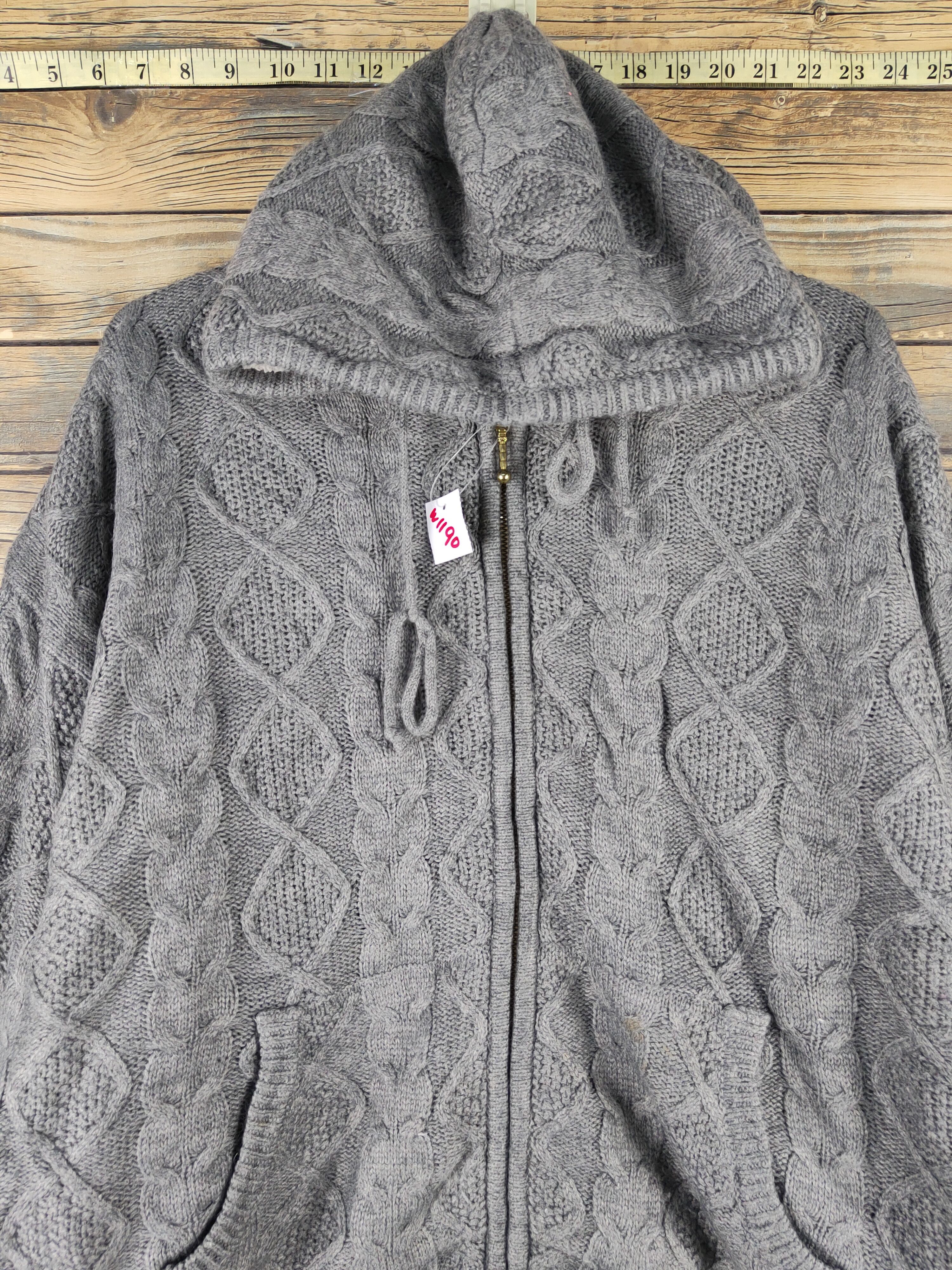 Aran Isles Knitwear Maca Dark Gray Hoodie Knitwear Sweaters #W1190 Size US L / EU 52-54 / 3 - 2 Thumbnail