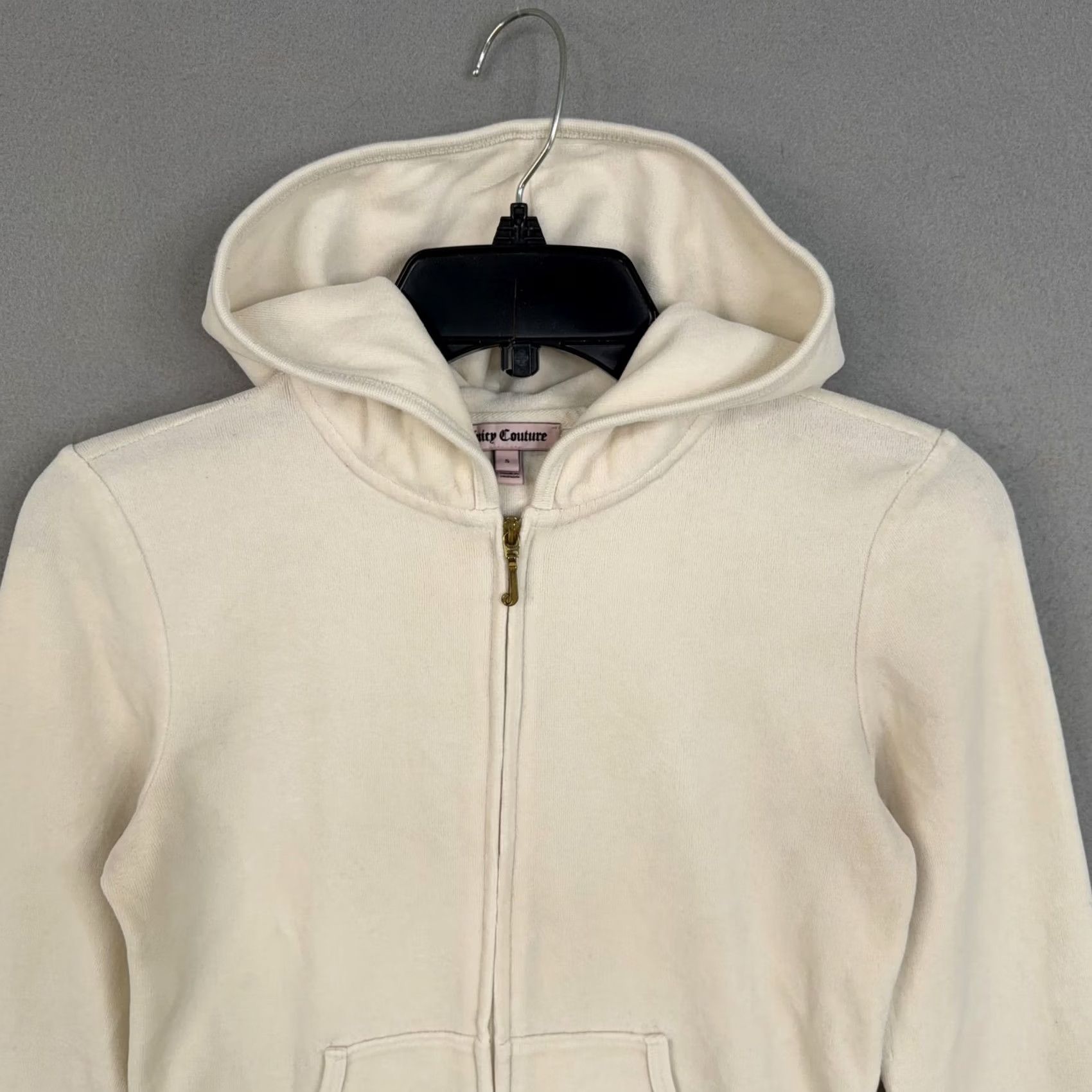 Juicy Couture Juicy Couture Hoodie Womens Small White Velour Full Zip Just Juicy Glitter Y2K Glit zy Logo Zip Pockets Size S / US 4 / IT 40 - 3 Thumbnail