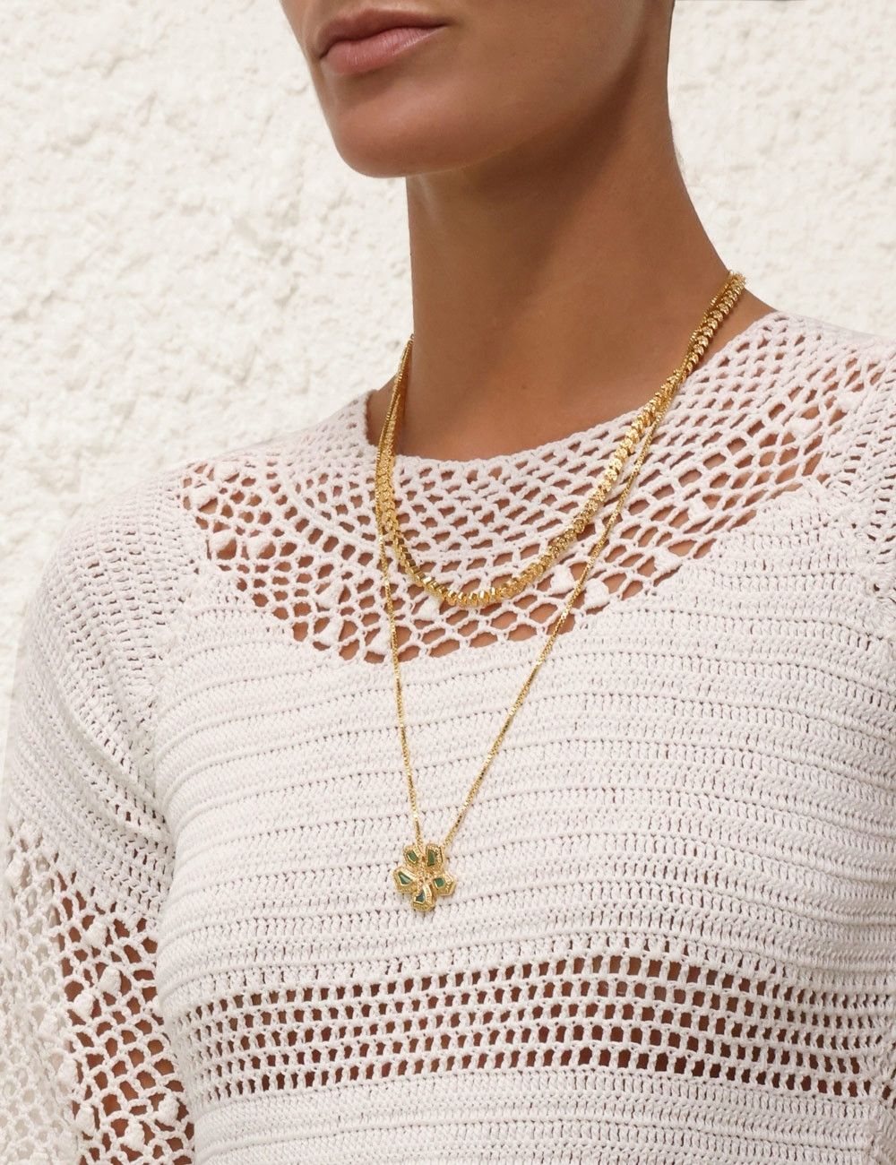 Zimmermann oc11z0525 Ottie Crochet T-Shirt in Ivory Size M / US 6-8 / IT 42-44 - 5 Thumbnail