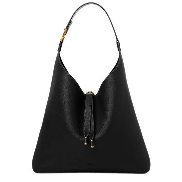 Chloe Chloe Hobo Black Grained Leather Shoulder Bag New & Authenti Size ONE SIZE - 1 Thumbnail