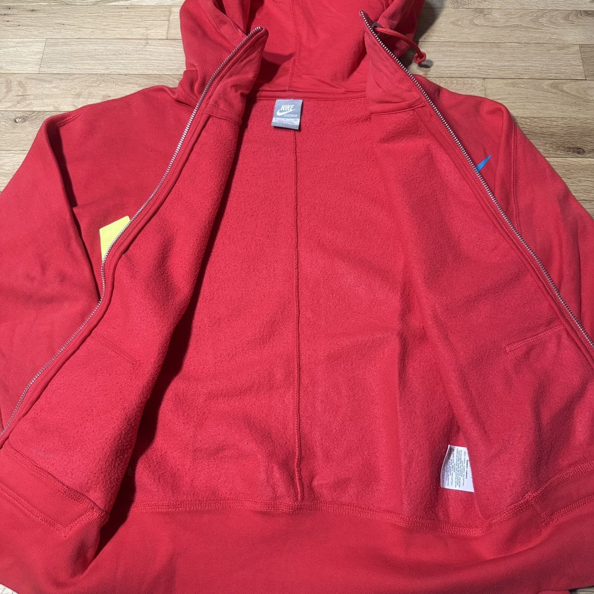 Nike × Vintage Vintage 90s Nike Big Swoosh Red Zip Up Hoodie Women’s S Y2K Size US S / EU 44-46 / 1 - 3 Thumbnail