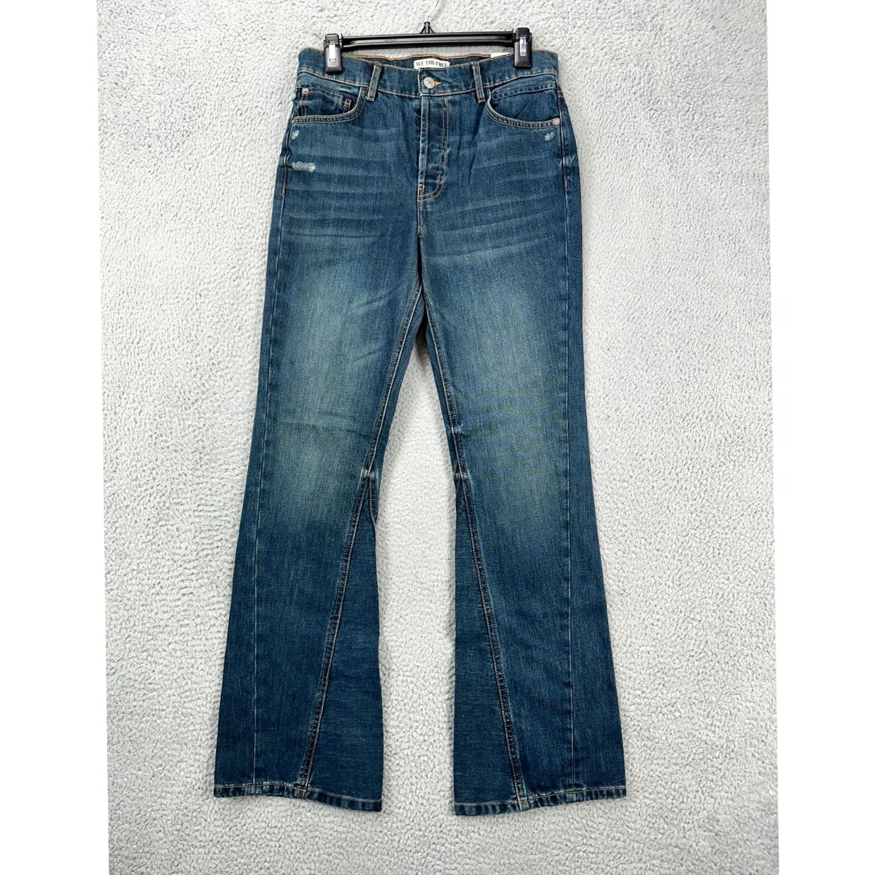 Vintage VINTAGE? No. We The Free Womens Bootcut Jeans 26 Serafin Blue Distressed Slim Mid-Rise NEW Size 26" / US 2 / IT 38 - 3 Thumbnail