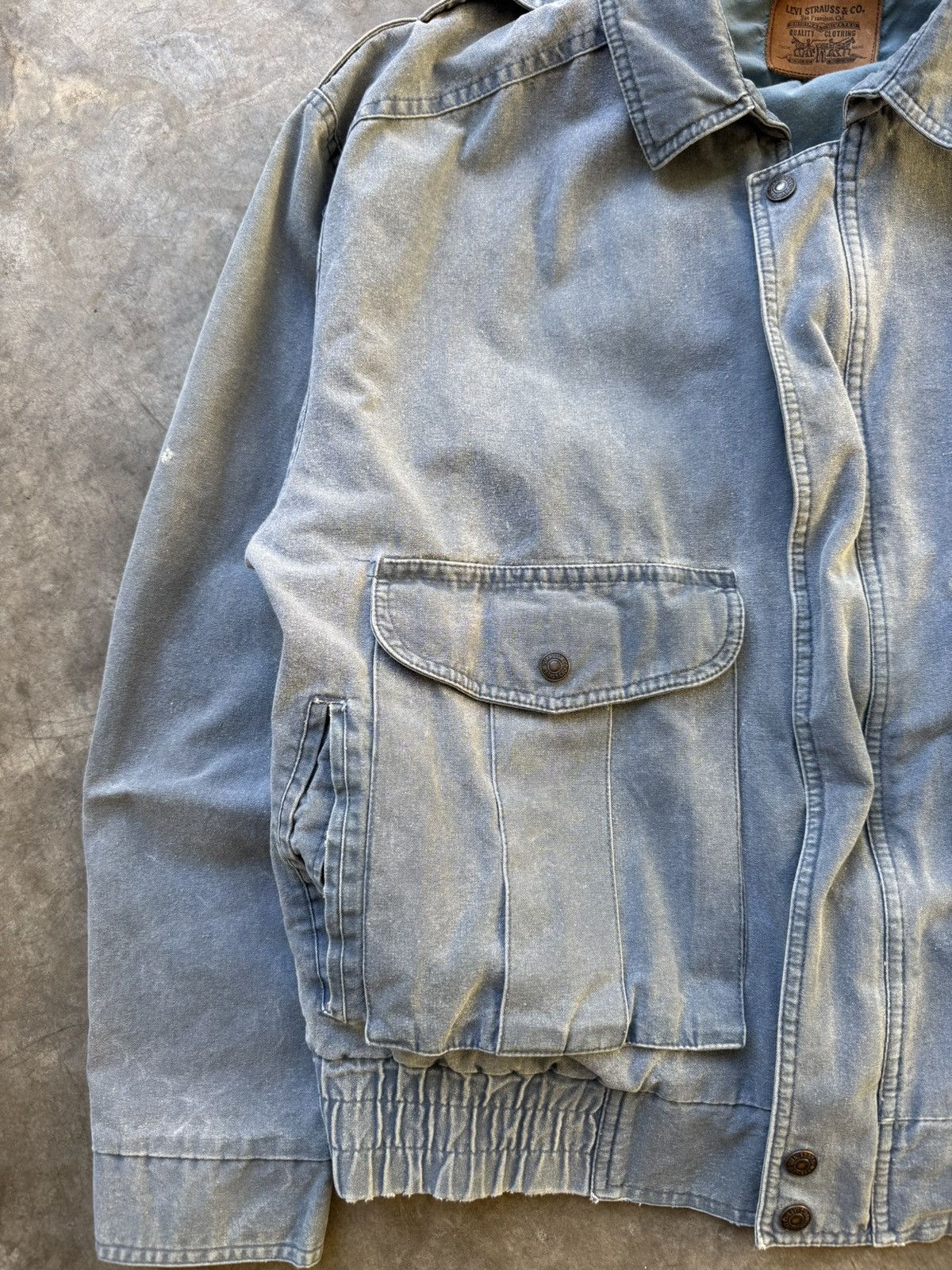 Levi's Vintage Levi’s Bomber Jacket 80’s/90’s Blueish Grey Denim Size US L / EU 52-54 / 3 - 3 Thumbnail