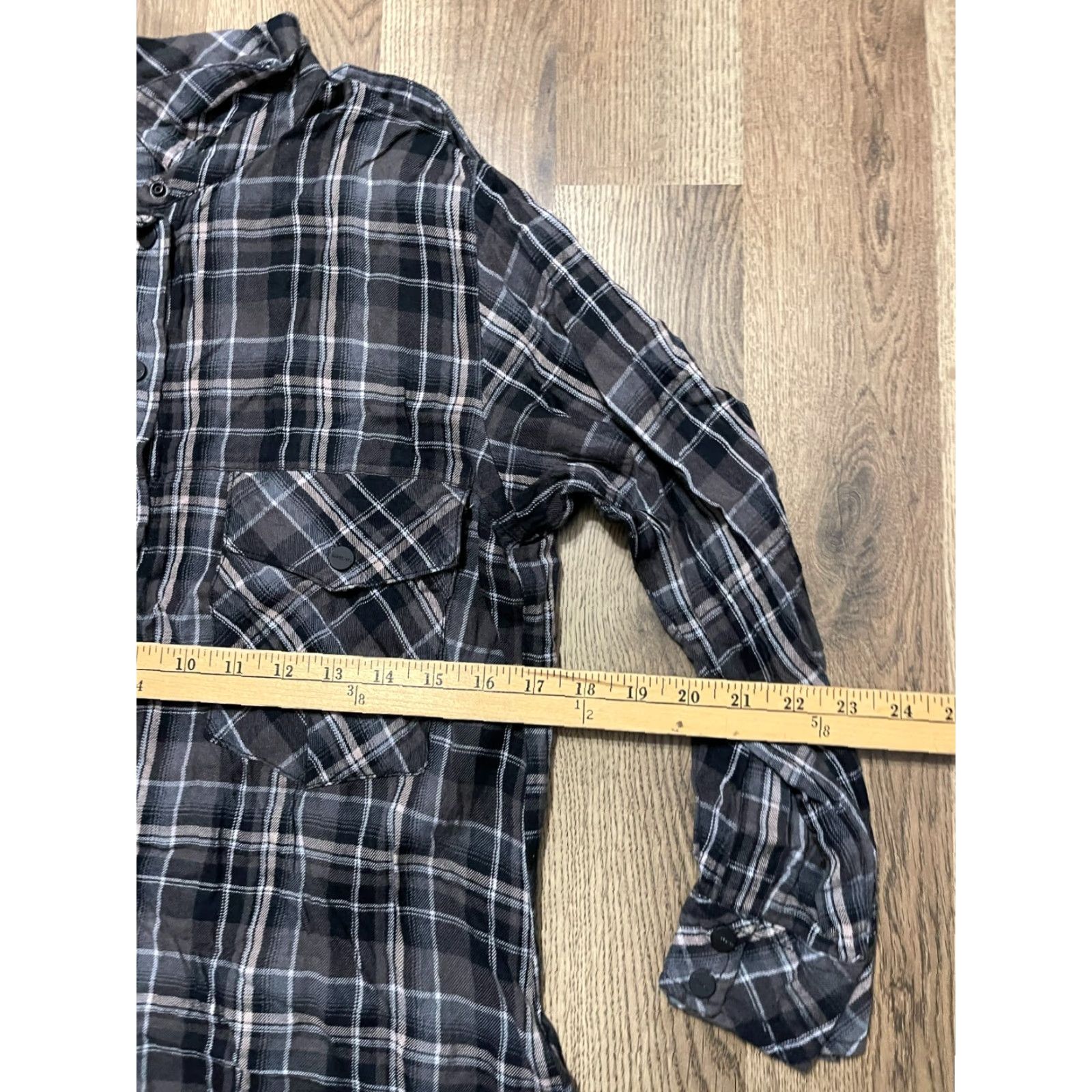 Sanctuary Sanctuary Shirt Women Large Black White Plaid Button-Up Long Sleeve Collared Size L / US 10 / IT 46 - 6 Thumbnail