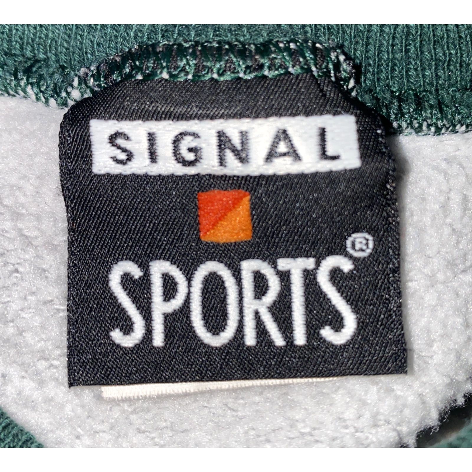 J Brand VTG Signal Sports Mens Gray/Green Sloan Brand Fleece Lined Sweatshirt Size M Size US M / EU 48-50 / 2 - 6 Thumbnail