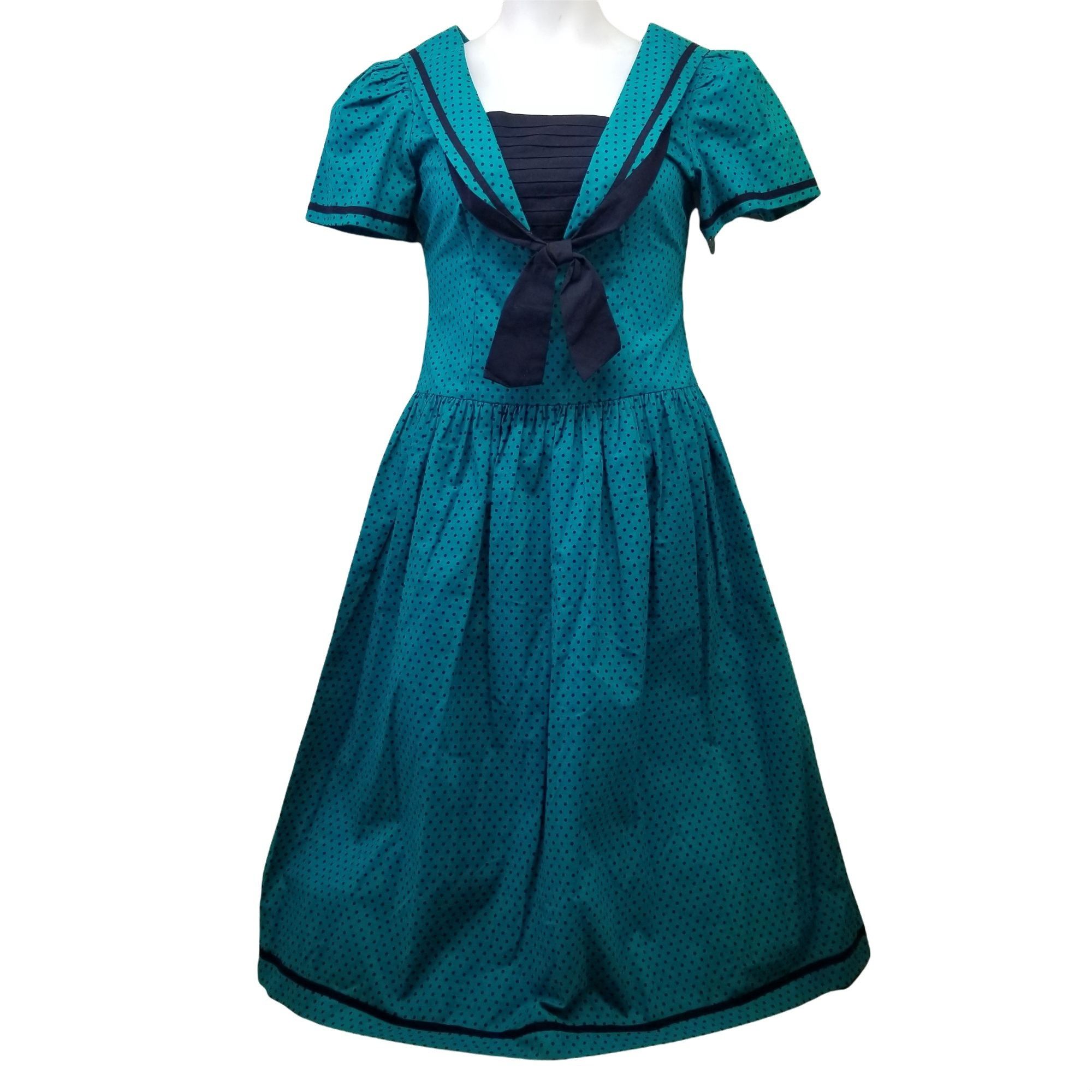 Other Misty Lane 9 10 Sailor Dress Green Black Polka Dot Vintage C Size L / US 10 / IT 46 - 1 Thumbnail