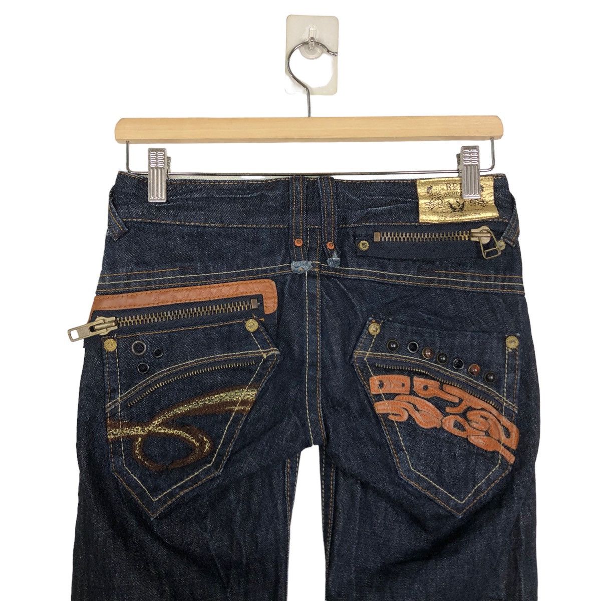 Japanese Brand 🔥Rare Punk Style Half Cut Denim Jeans Red Pepper Japan & Co Size US 26 / EU 42 - 9 Thumbnail