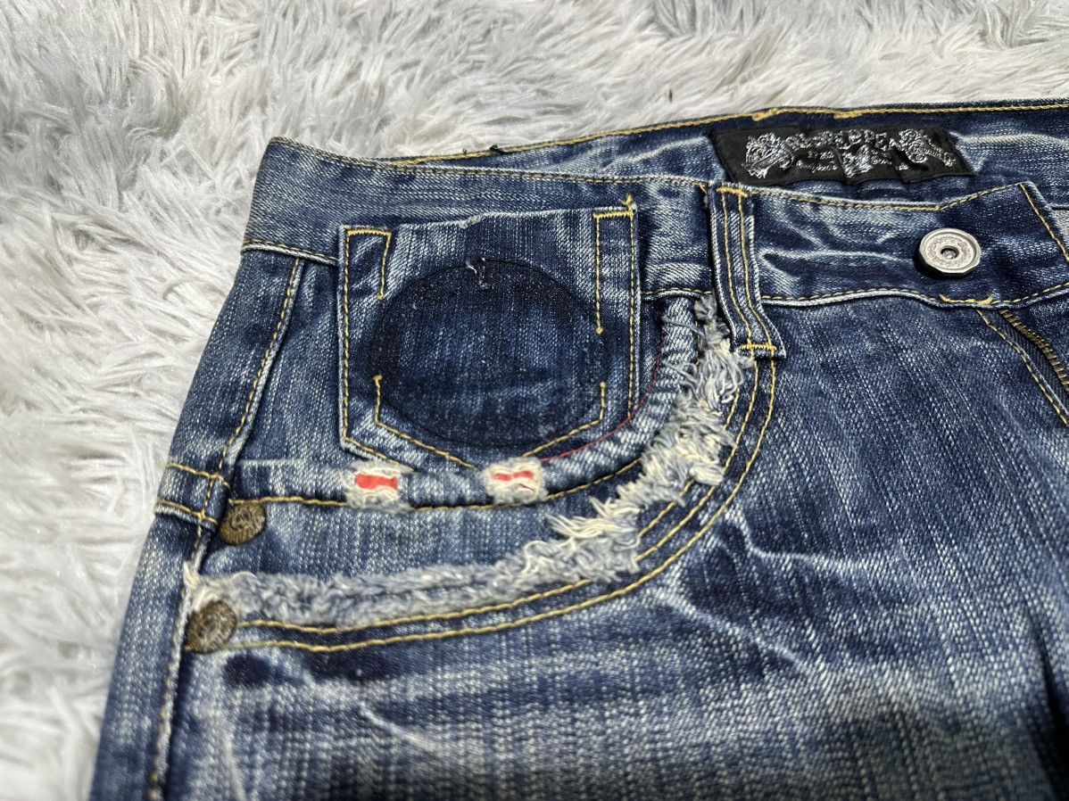 Japanese Brand 🔥Sick Y2K Red Pepper Jeans Flared Denim Distressed Size US 34 / EU 50 - 5 Thumbnail