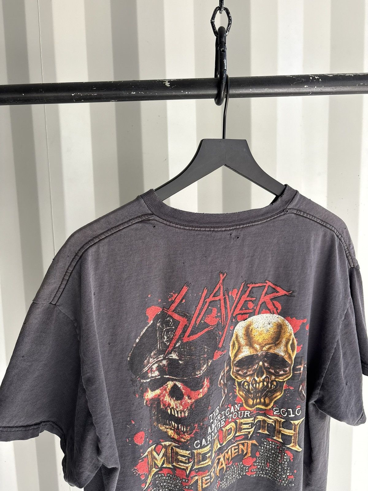 Band Tees Vintage Slayer Shirt Faded Distressed Grunge Band Thrashed Size US XL / EU 56 / 4 - 5 Thumbnail